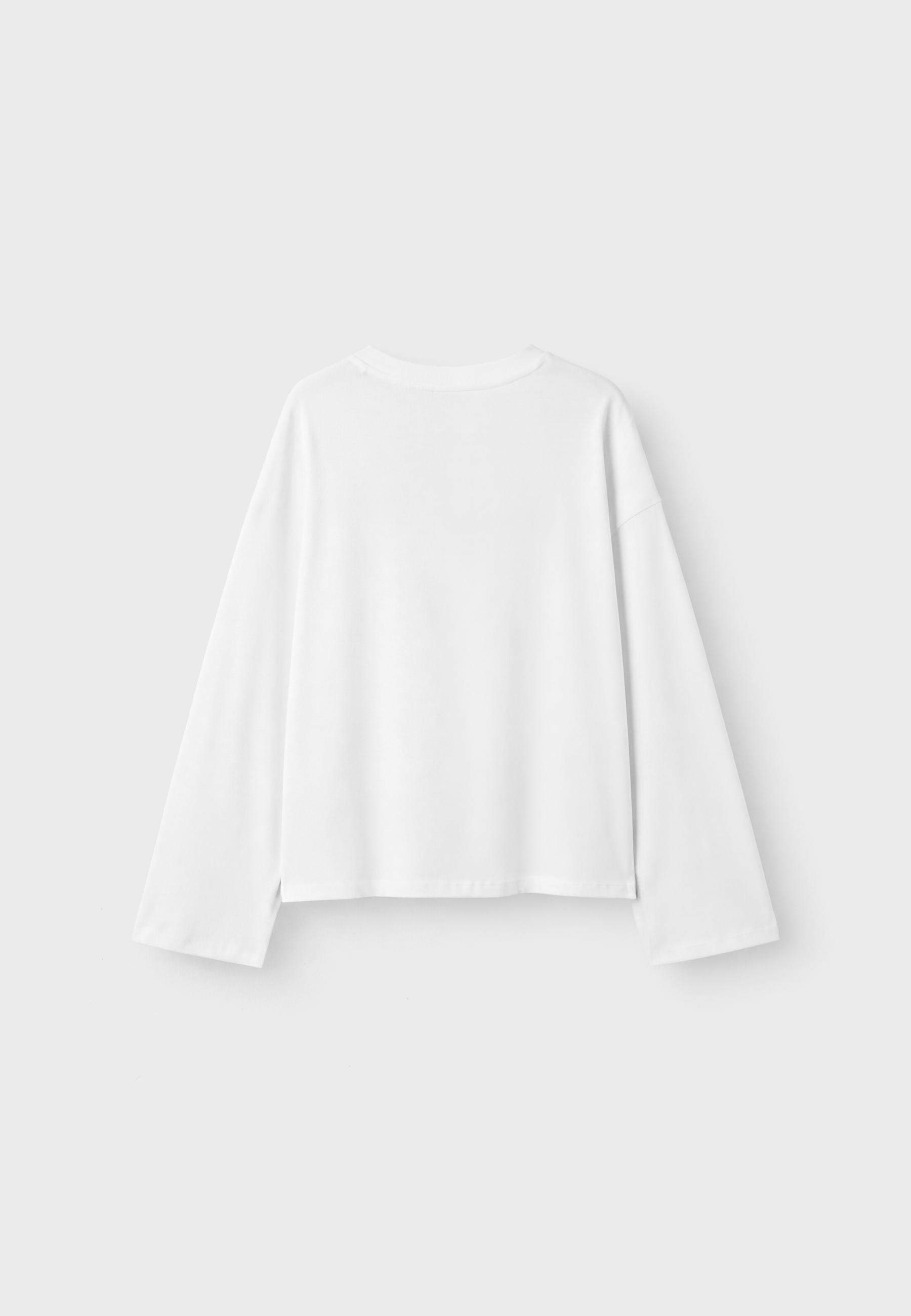 Boxy long sleeve T-shirt — White