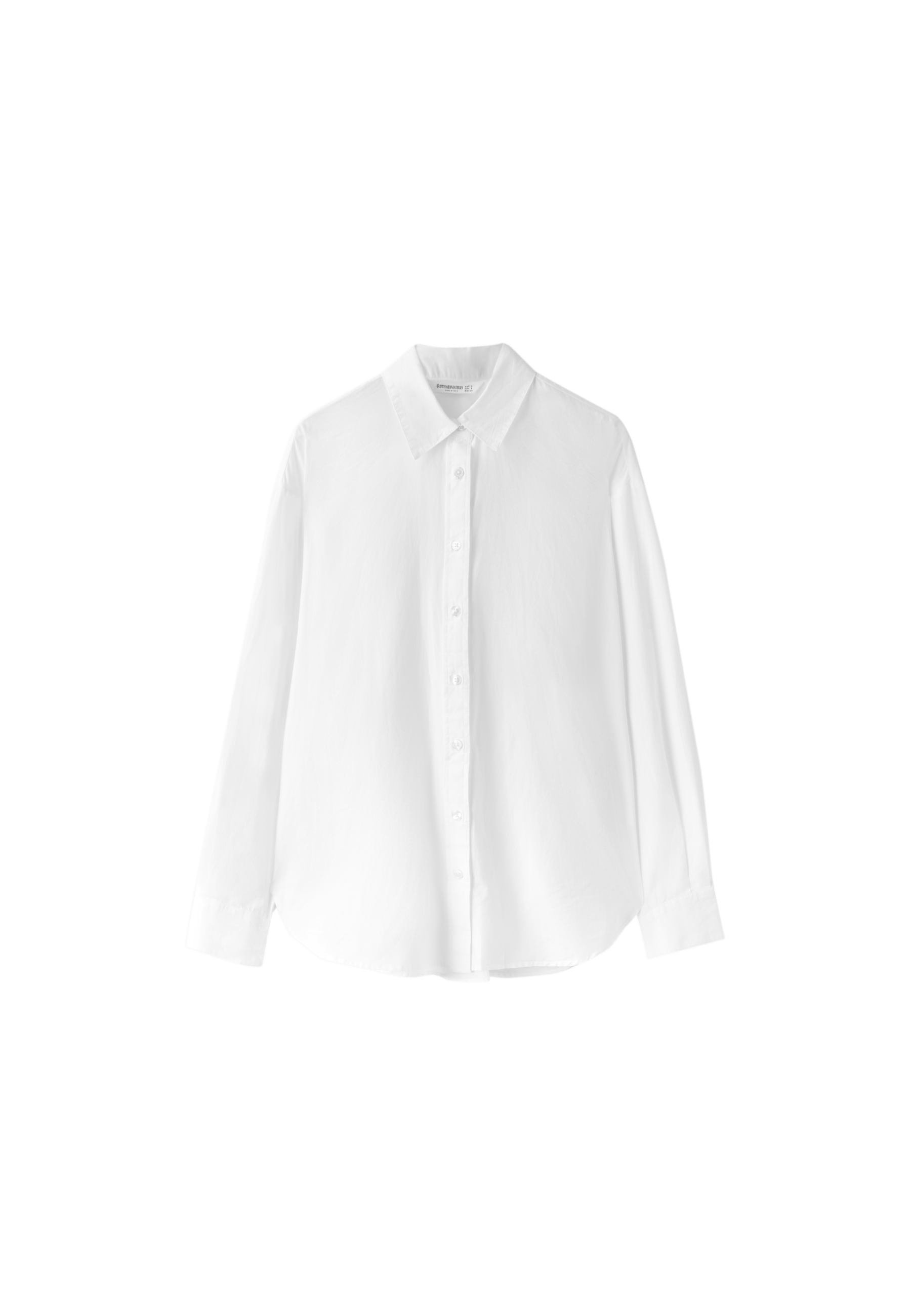 Adjustable regular poplin shirt — White