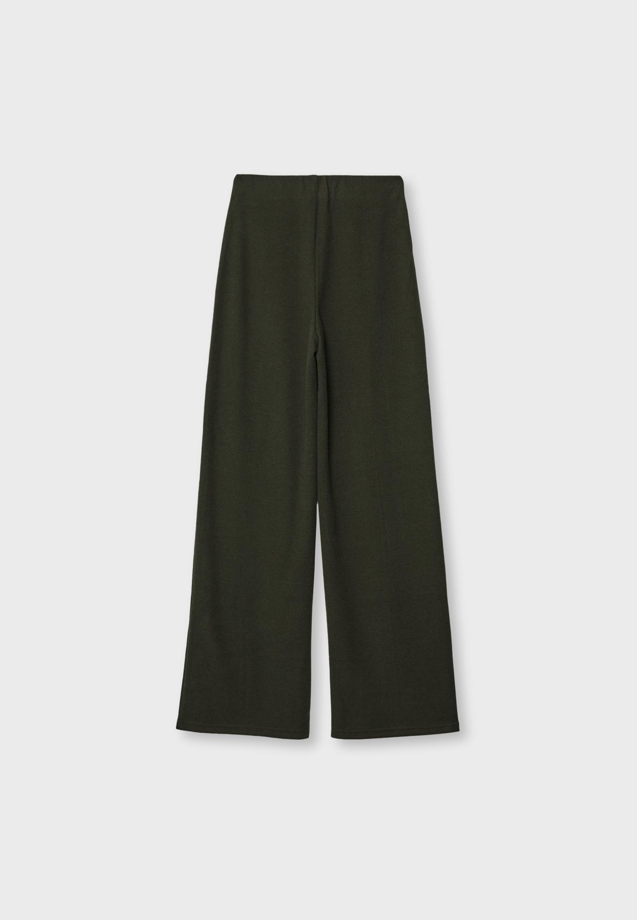 Soft-touch pintuck trousers — Khaki