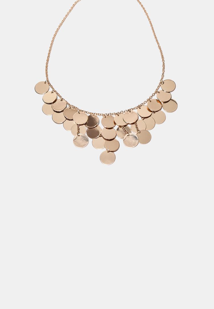 Stradivarius Κολιέ Με Πολλά Νομίσματα Χρυσαφί Os