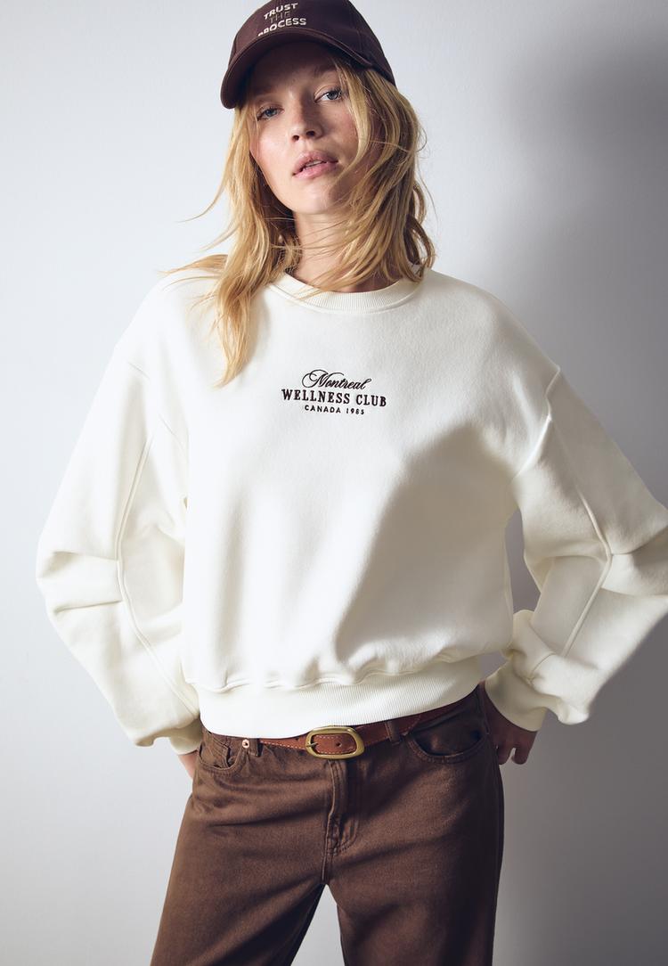 sudadera bordados pinzas mangas