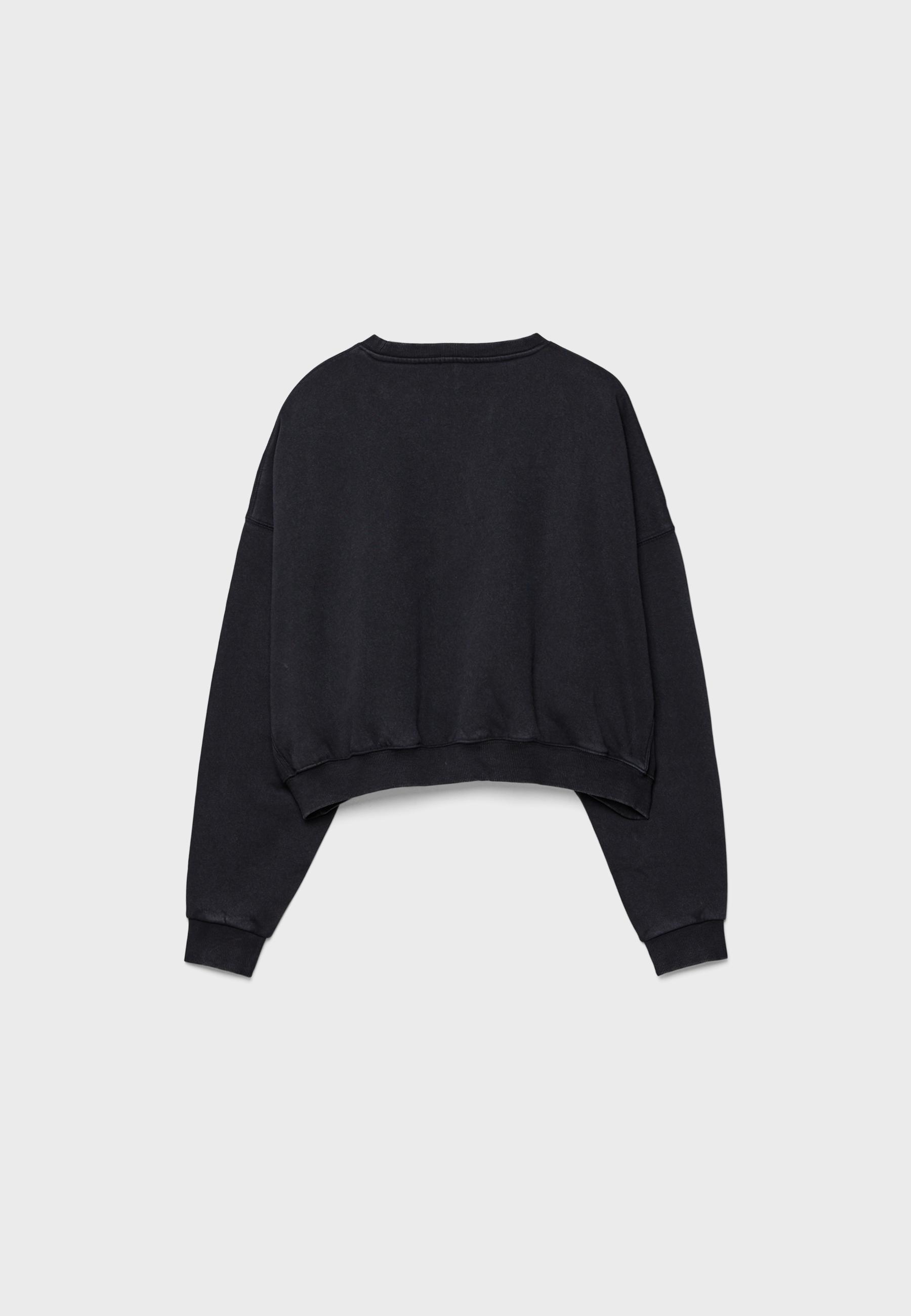 Soft touch acid wash sweatshirt — Dark grey