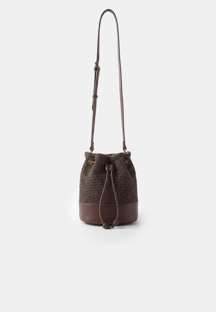 Stradivarius Geantă Crossbody Croșetată Combinată Maro Os
