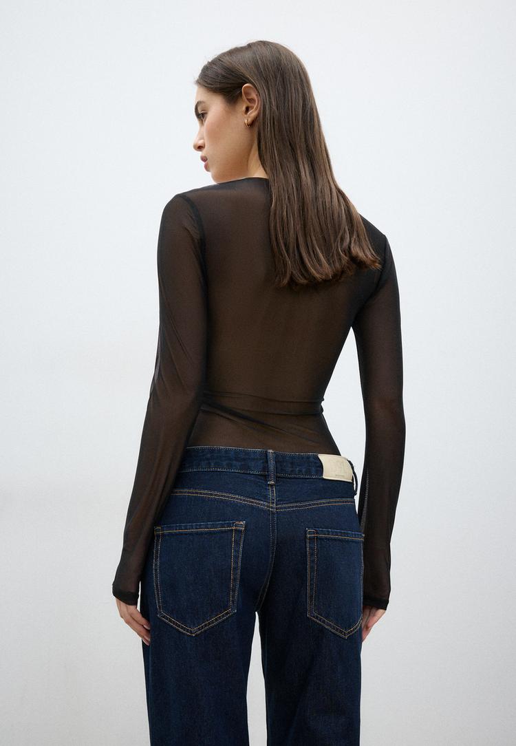 body tul escote cuadrado