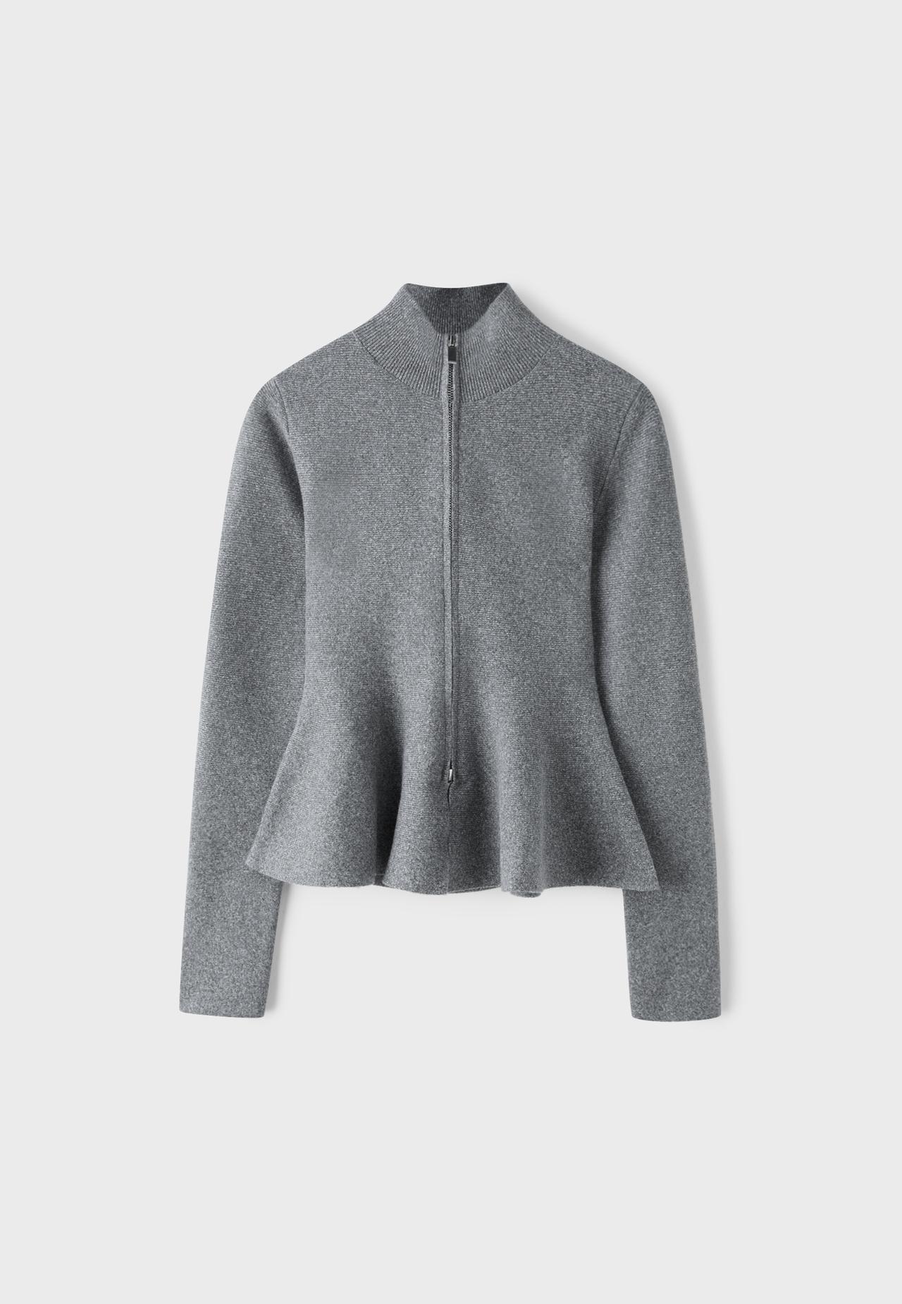 Peplum knit sweater — Dark grey