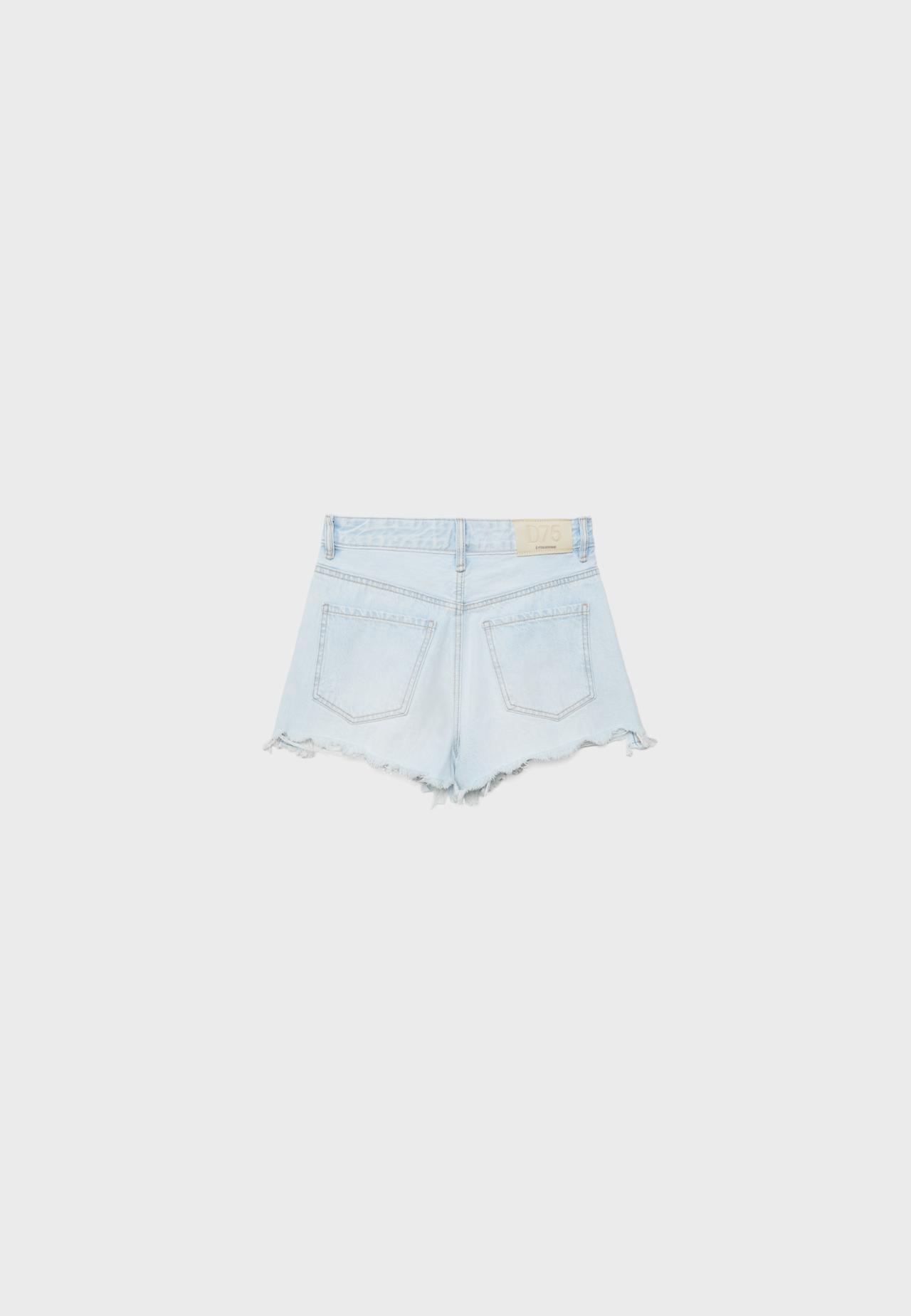 D75 Ripped denim shorts — MEDIUM LIGHT BLUE DENIM