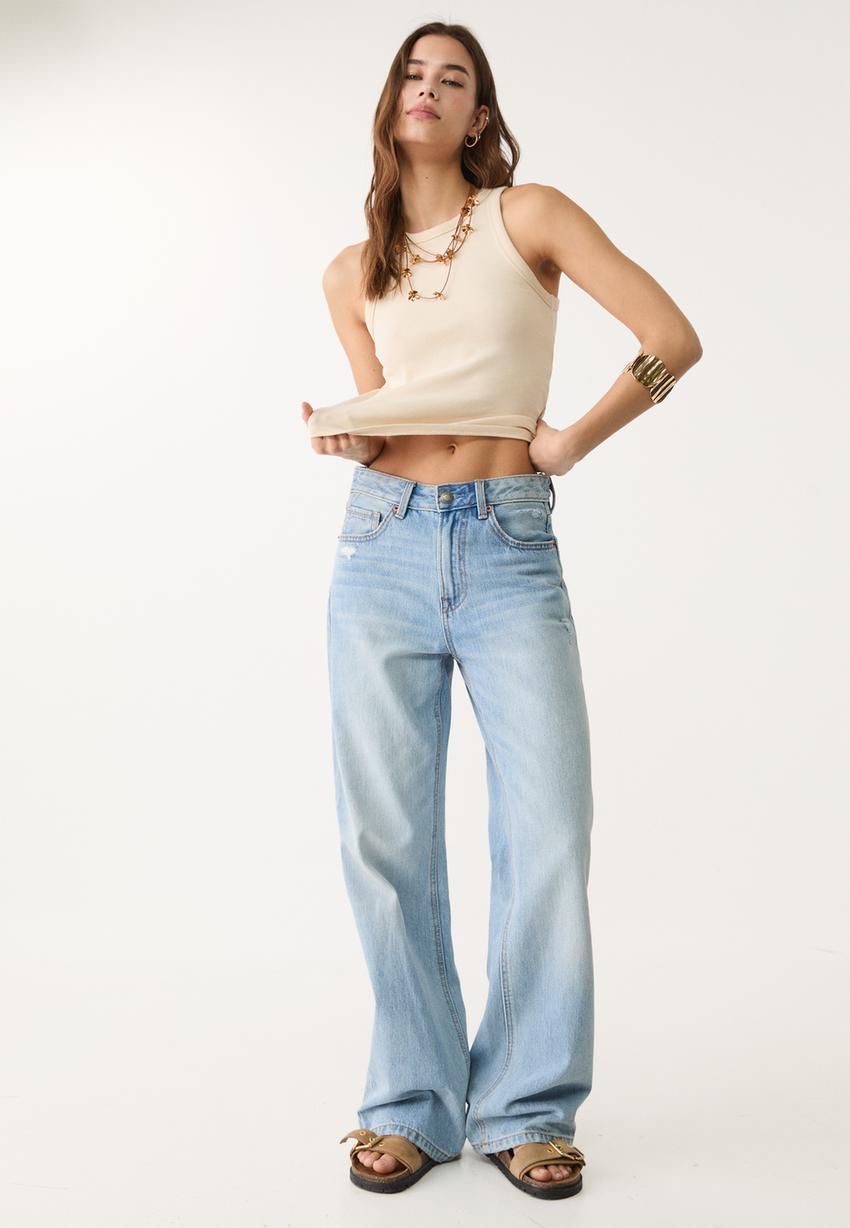 D92 straight wide - Jeans femme | Stradivarius France