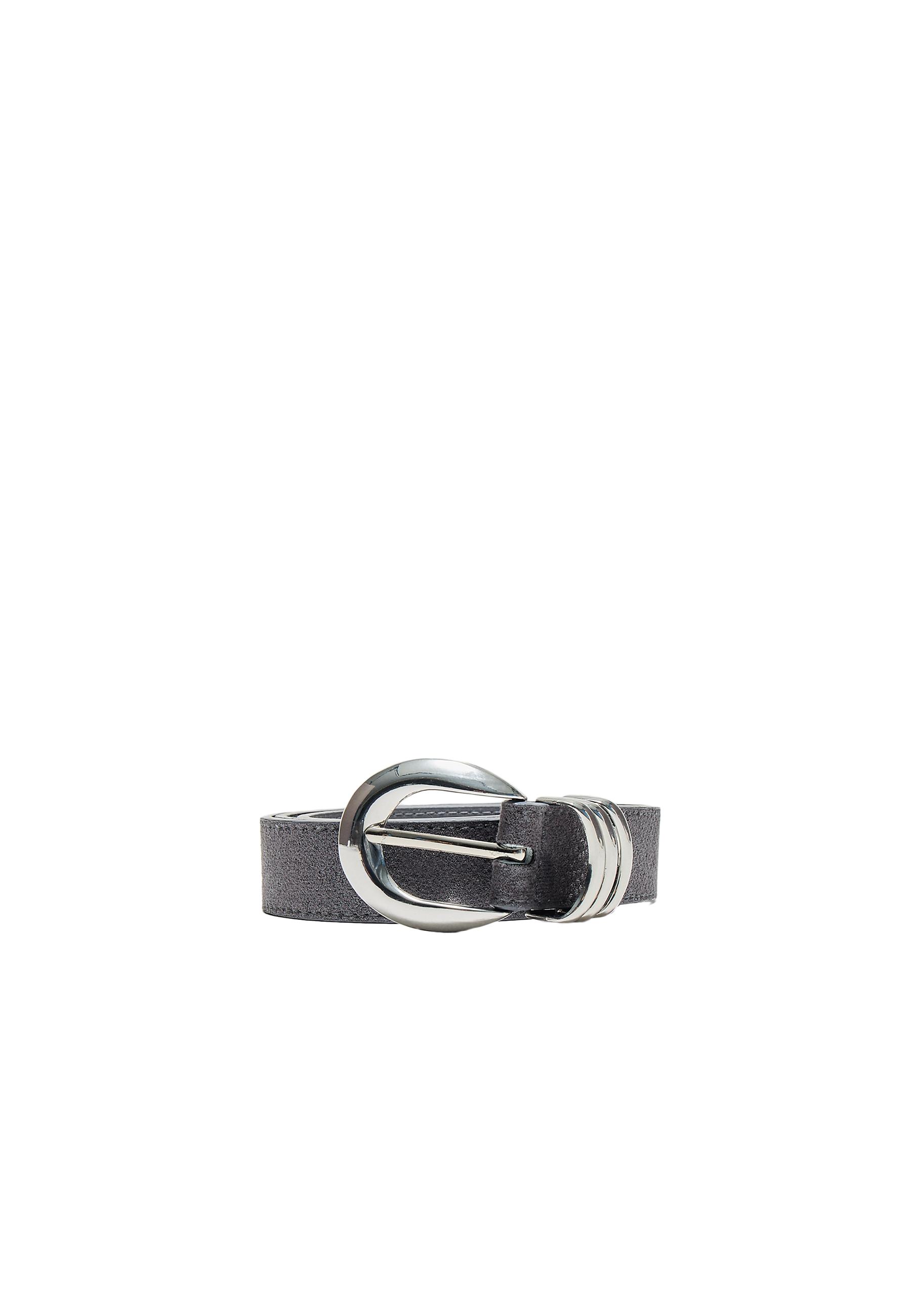 Snakeskin print belt — Dark grey