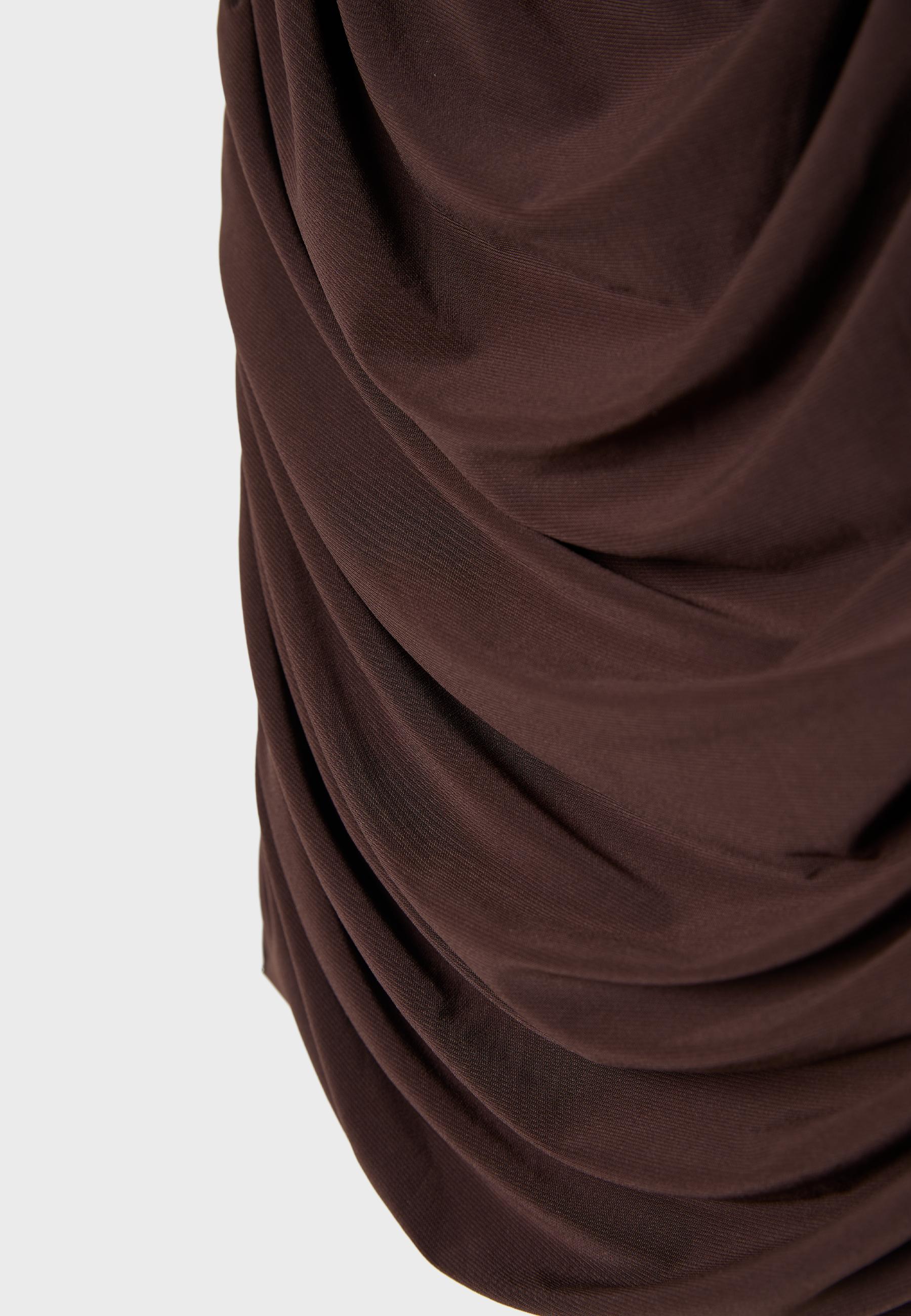 Ruched halter top — Brown