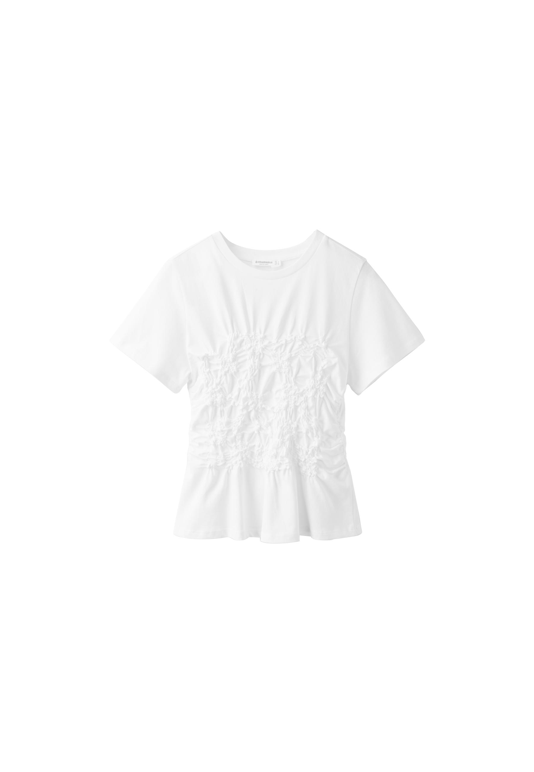 Gathered T-shirt — Ecru