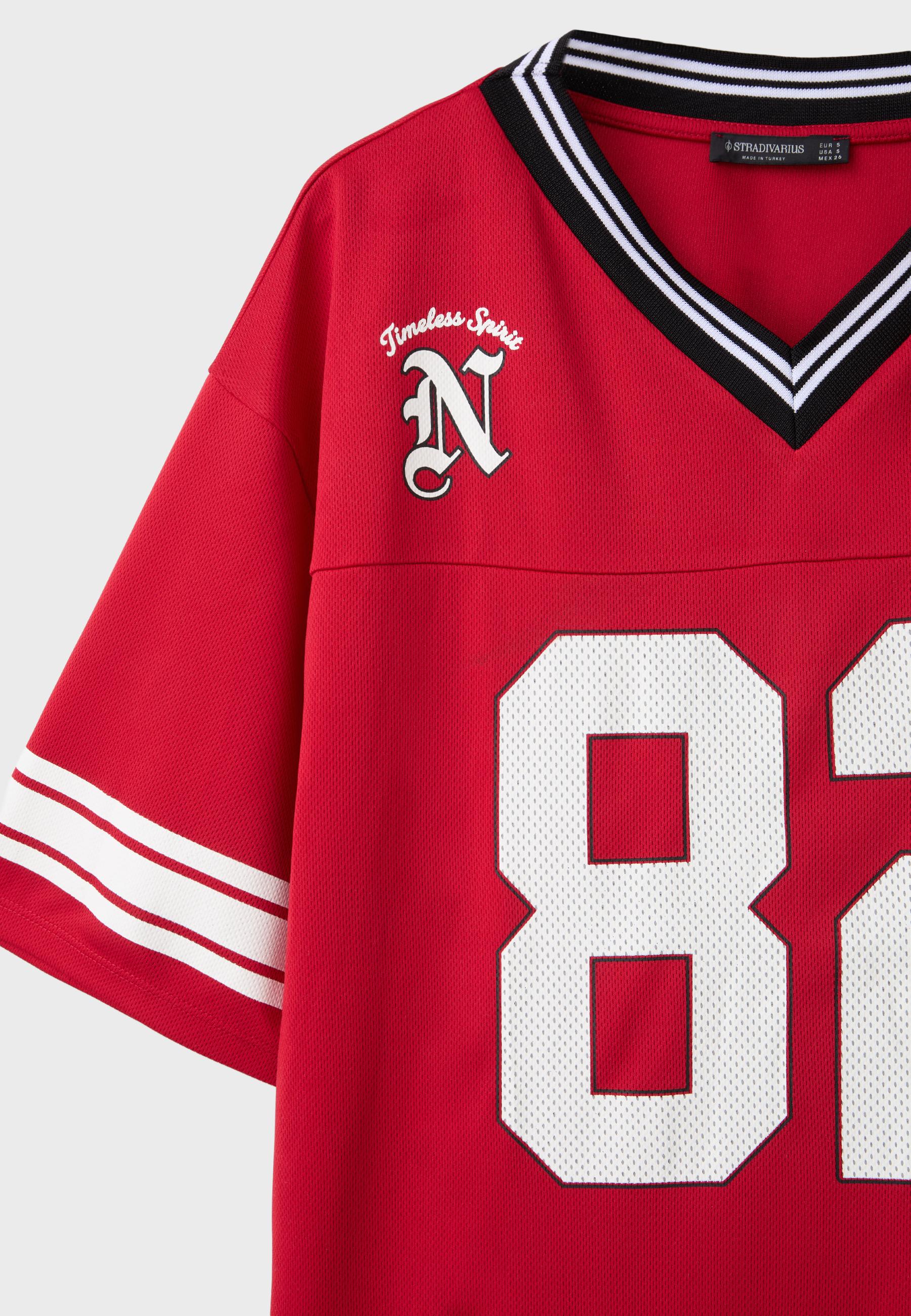 Maxi number T-shirt — Red