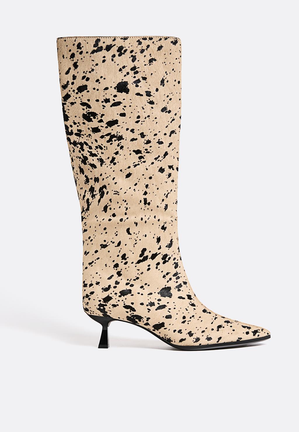 Botas altas tacón animal print pelo