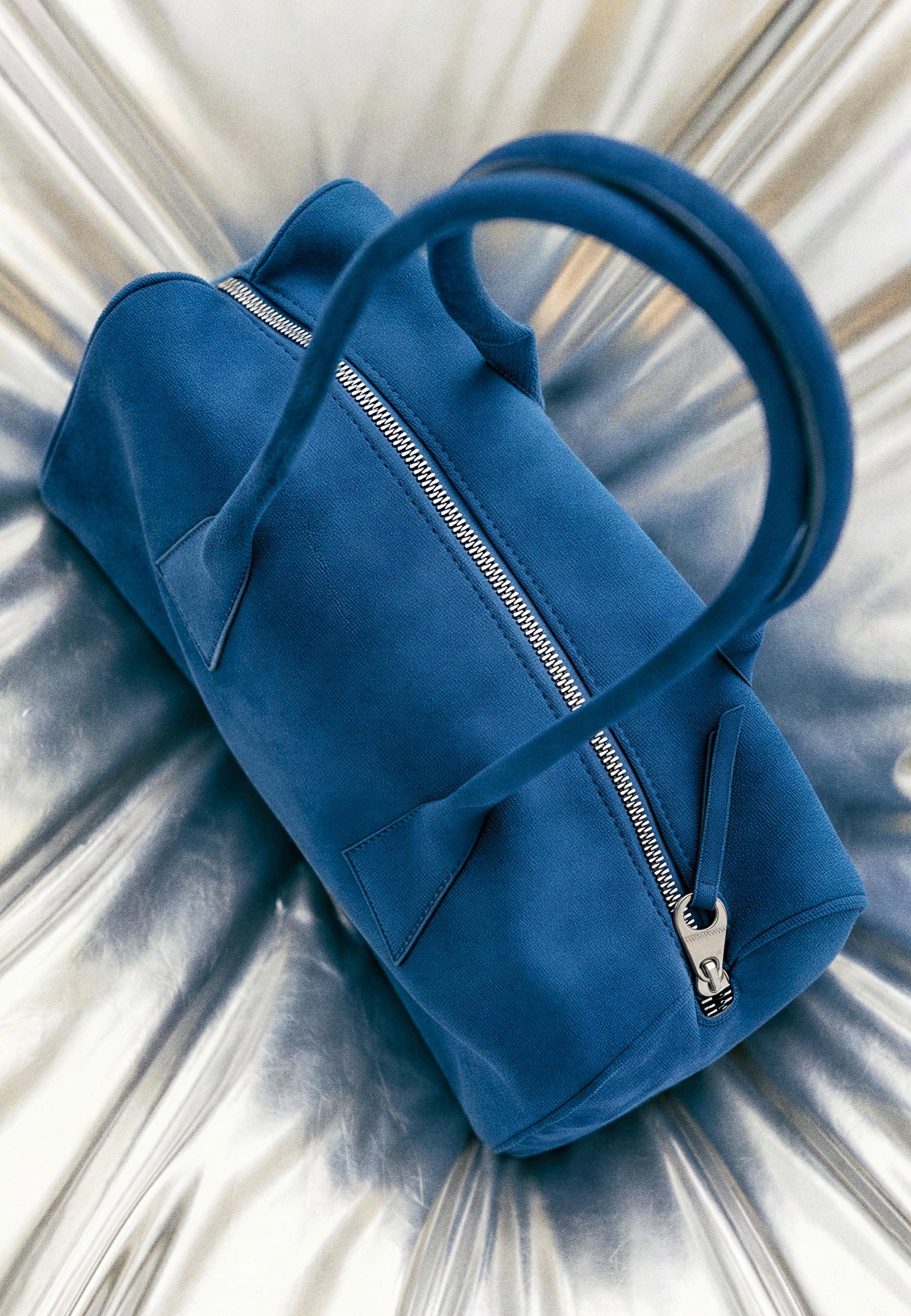 Faux suede bowling bag — Blue