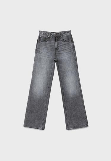 D92 Ripped straight wide-leg jeans — DARK GREY DENIM WASH 6