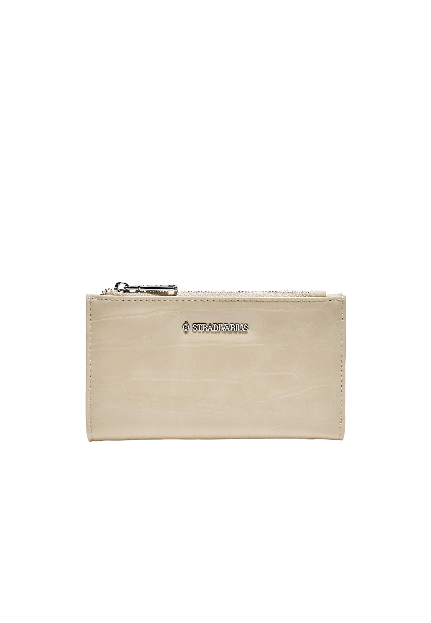 Basic mock croc purse — Ecru
