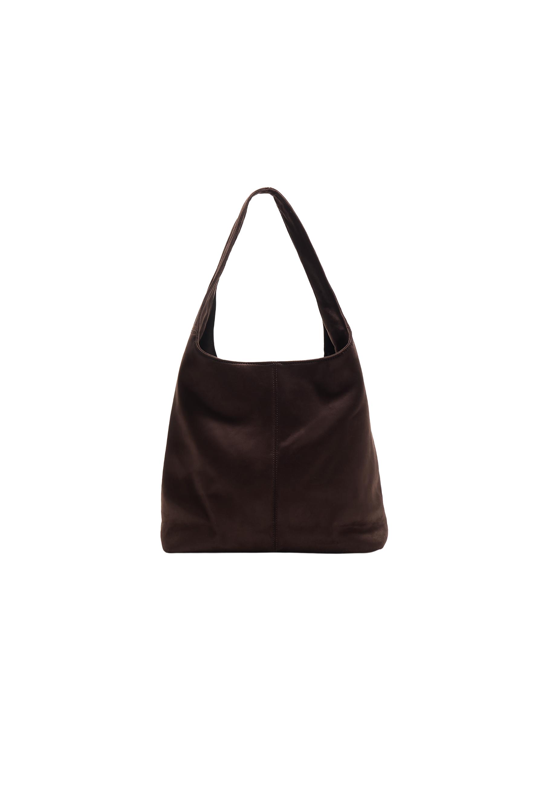 Faux suede shoulder bag — Brown