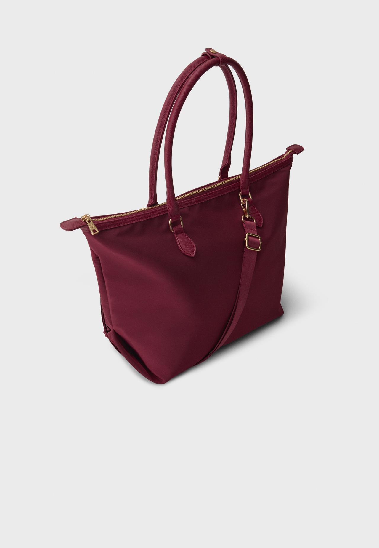 Contrast crossbody shopper bag — Burgundy