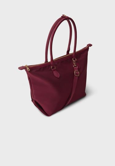 Contrast crossbody shopper bag — Burgundy 3