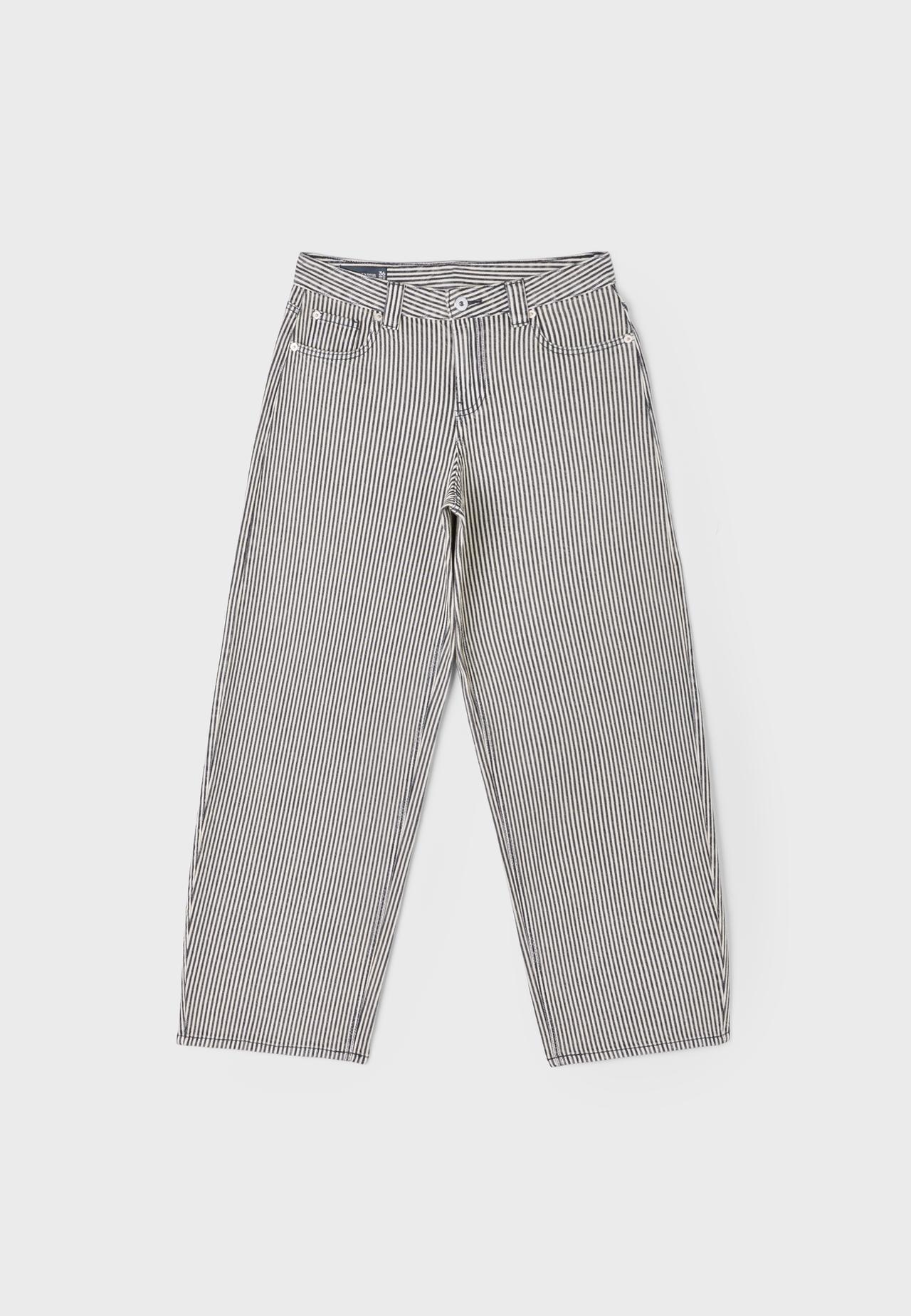D80 Striped barrel jeans — Dark grey