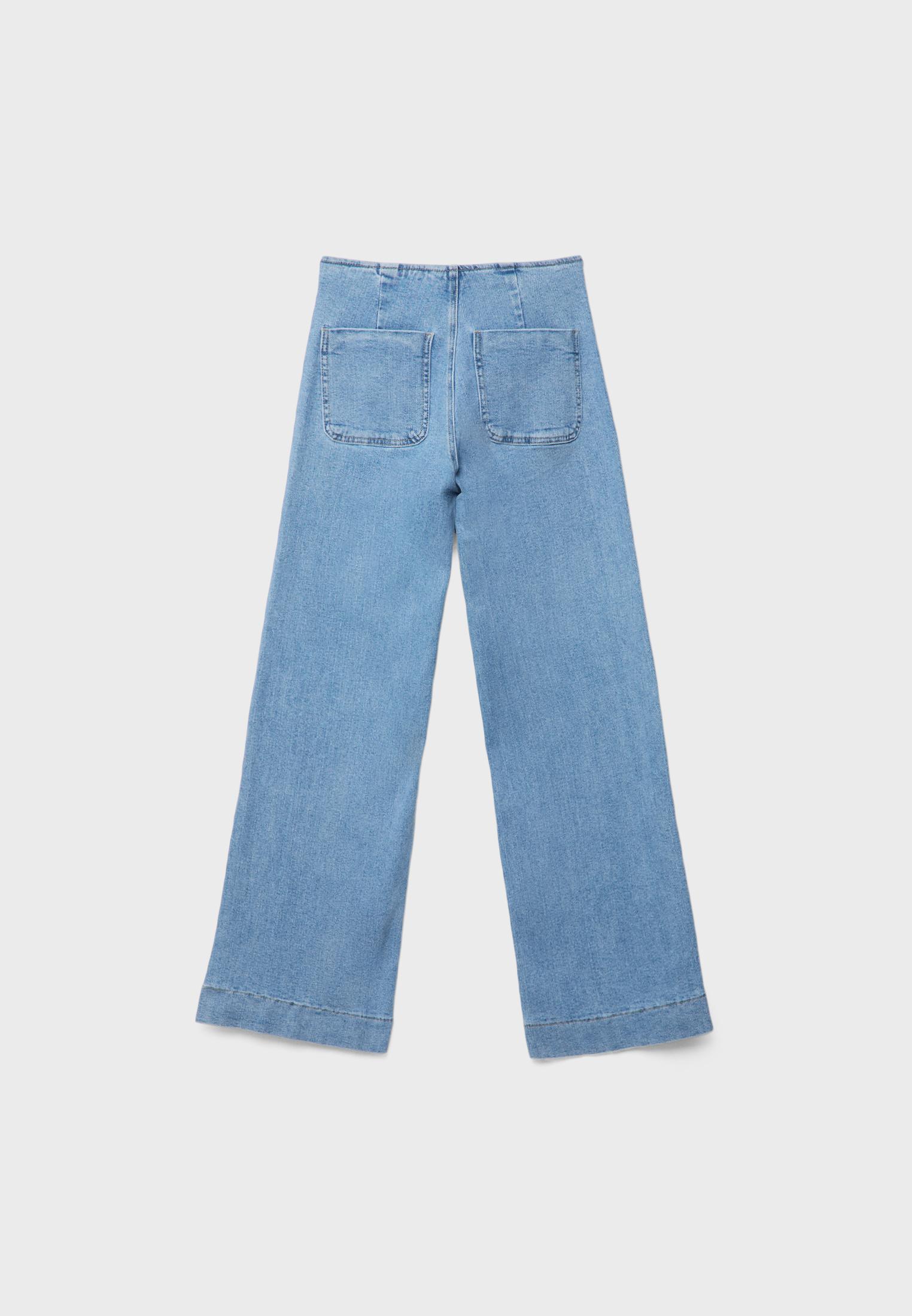 D77 Minimalist jeans with pockets — MEDIUM LIGHT BLUE DENIM
