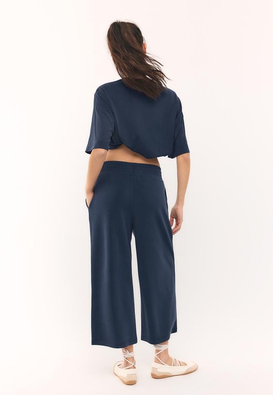 Stradivarius Soft-Feel Culottes Dark Blue Xs
