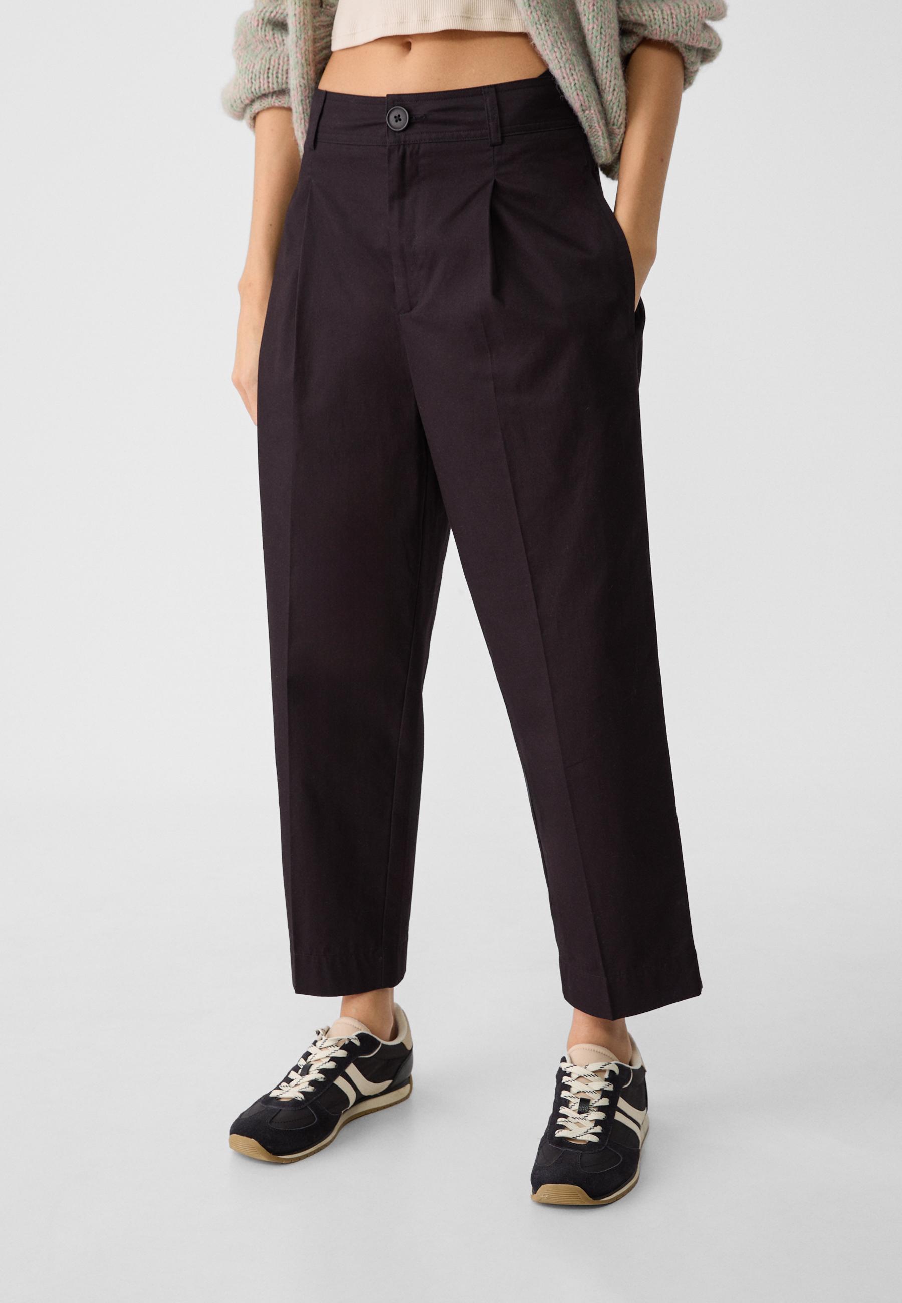 Carrot fit trousers with darts detail