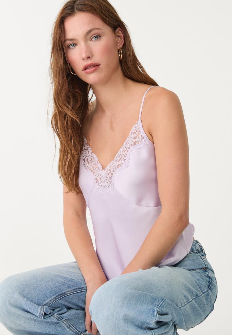top satinado encaje