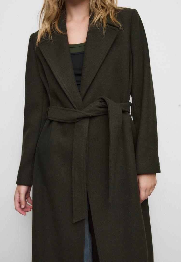 long coat with belt