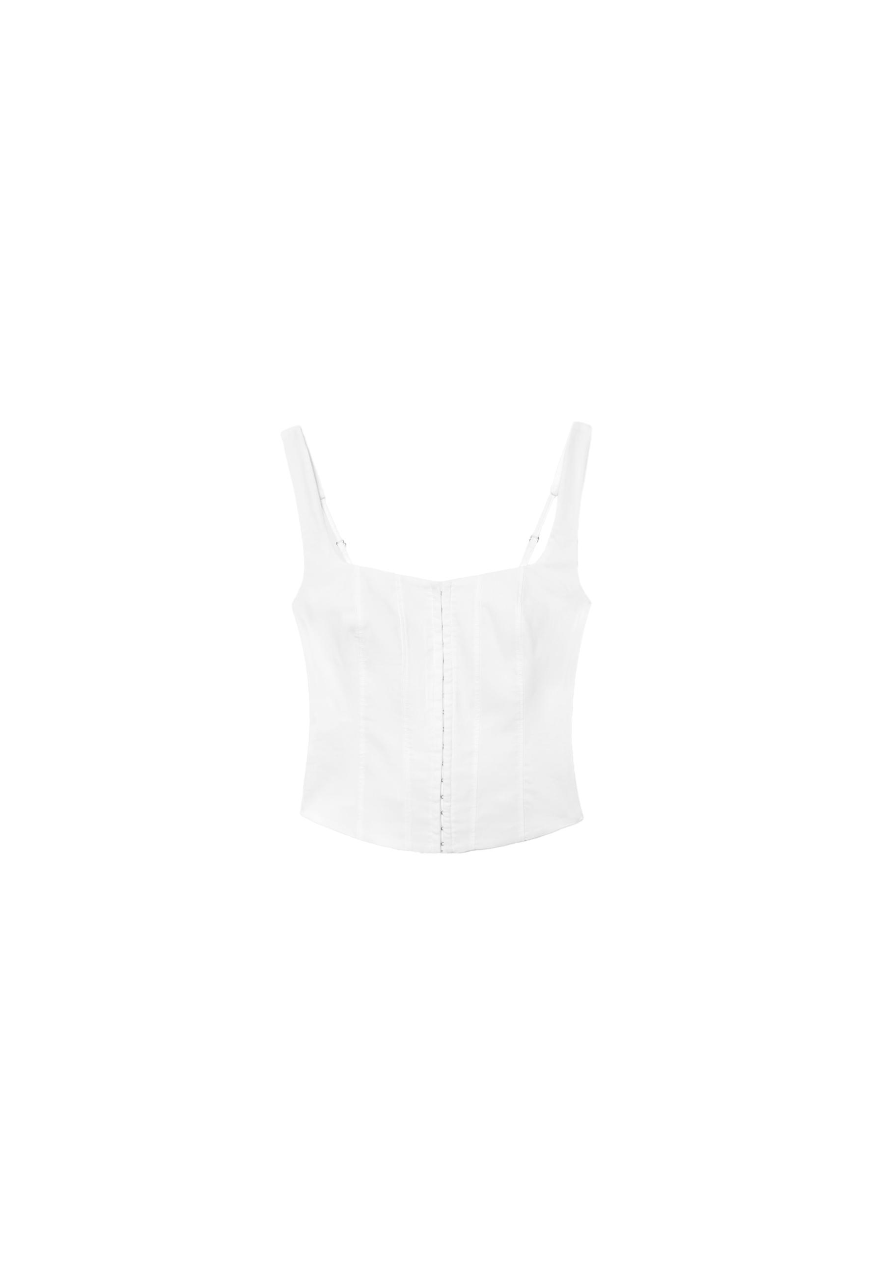 Corset top with straps — White