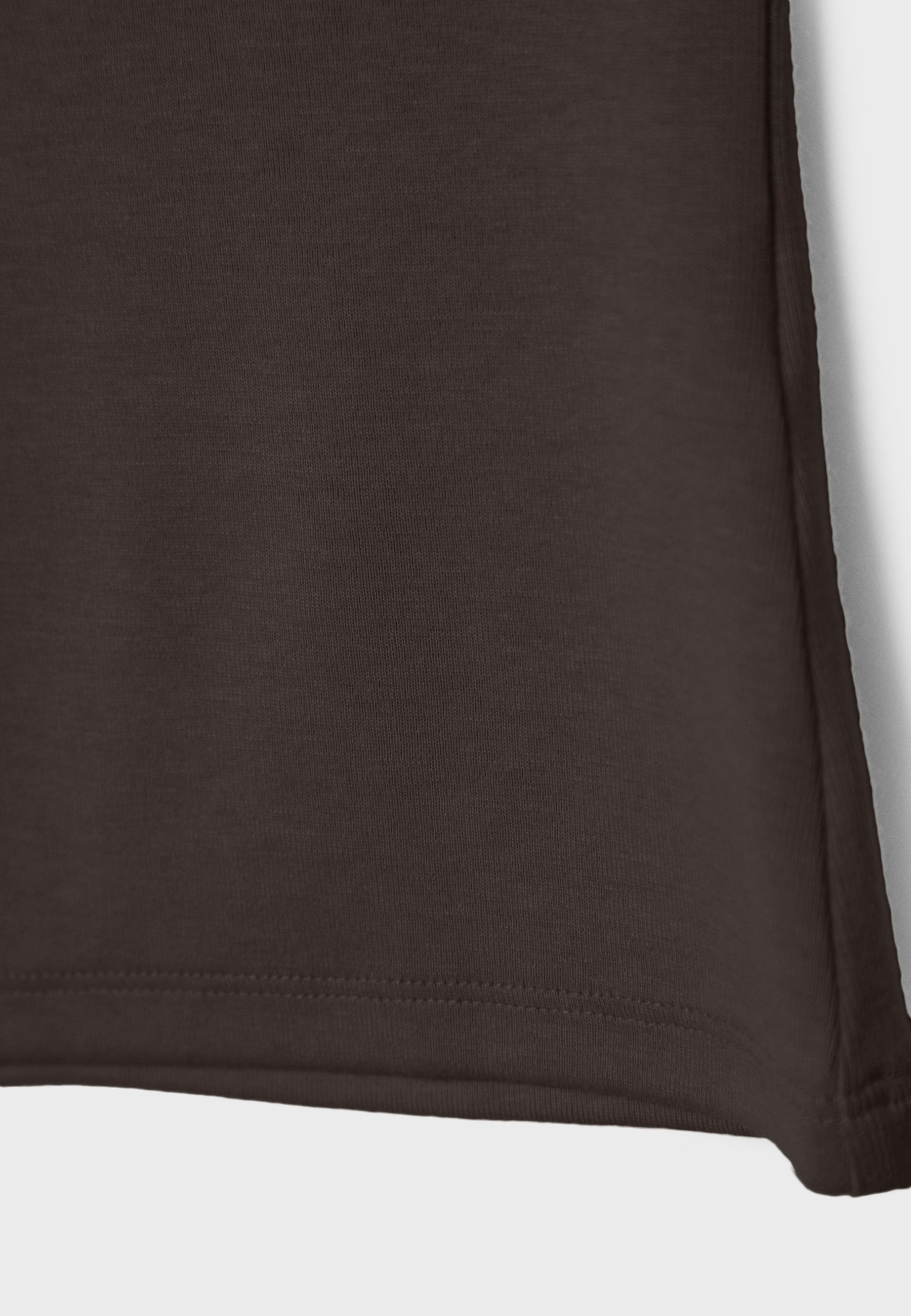 Sleeveless funnel neck T-shirt — Brown