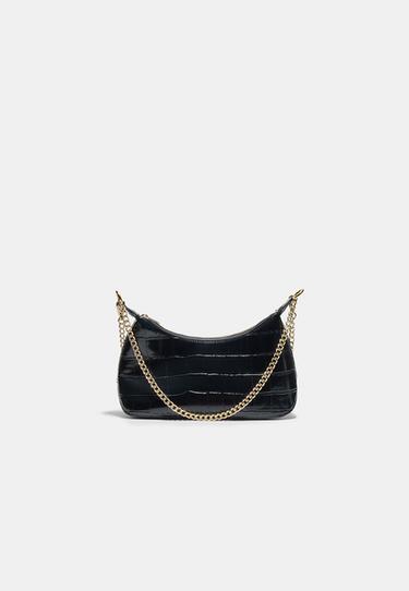 Mini coconut effect crossbody bag — Black 1