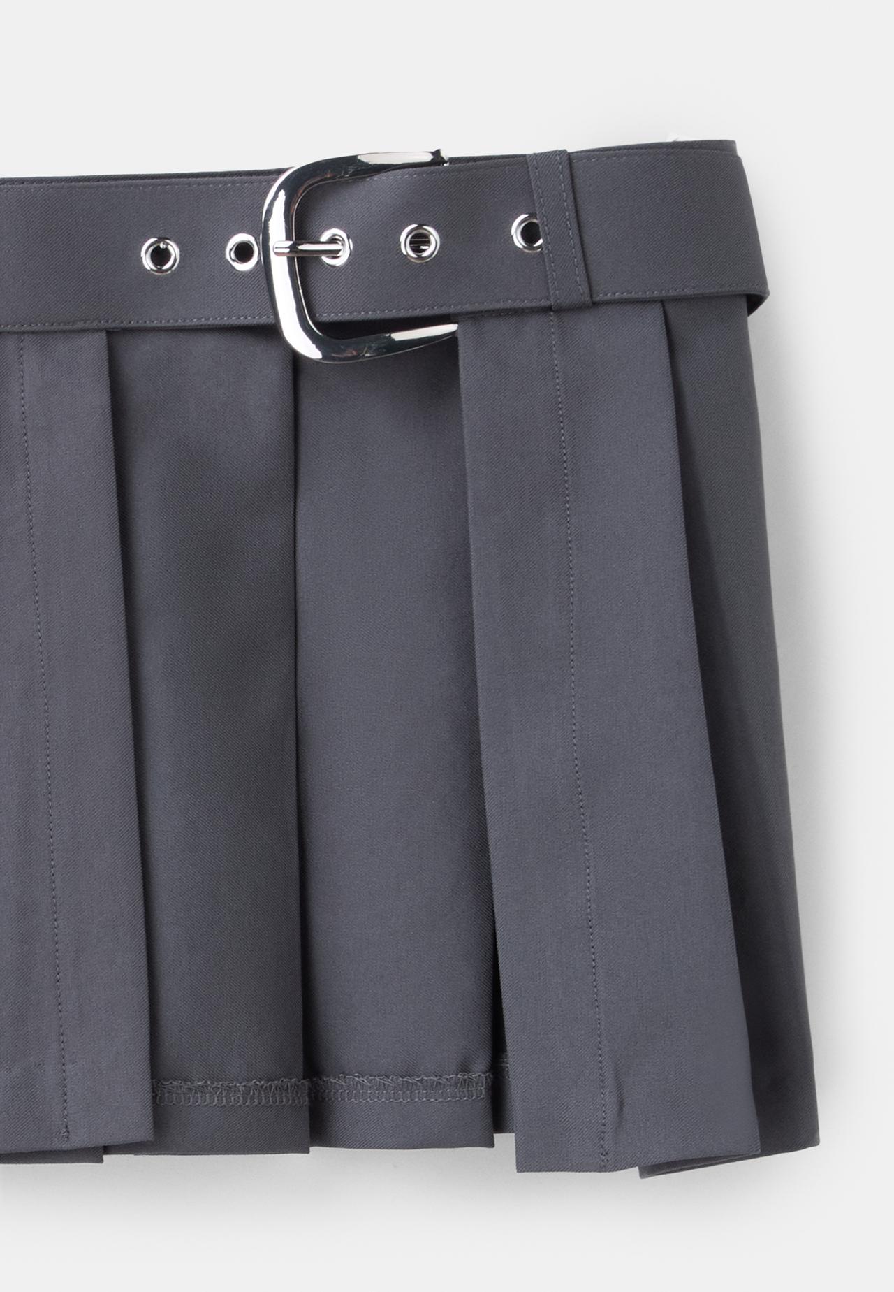 Pleated skirt belt — Grey
