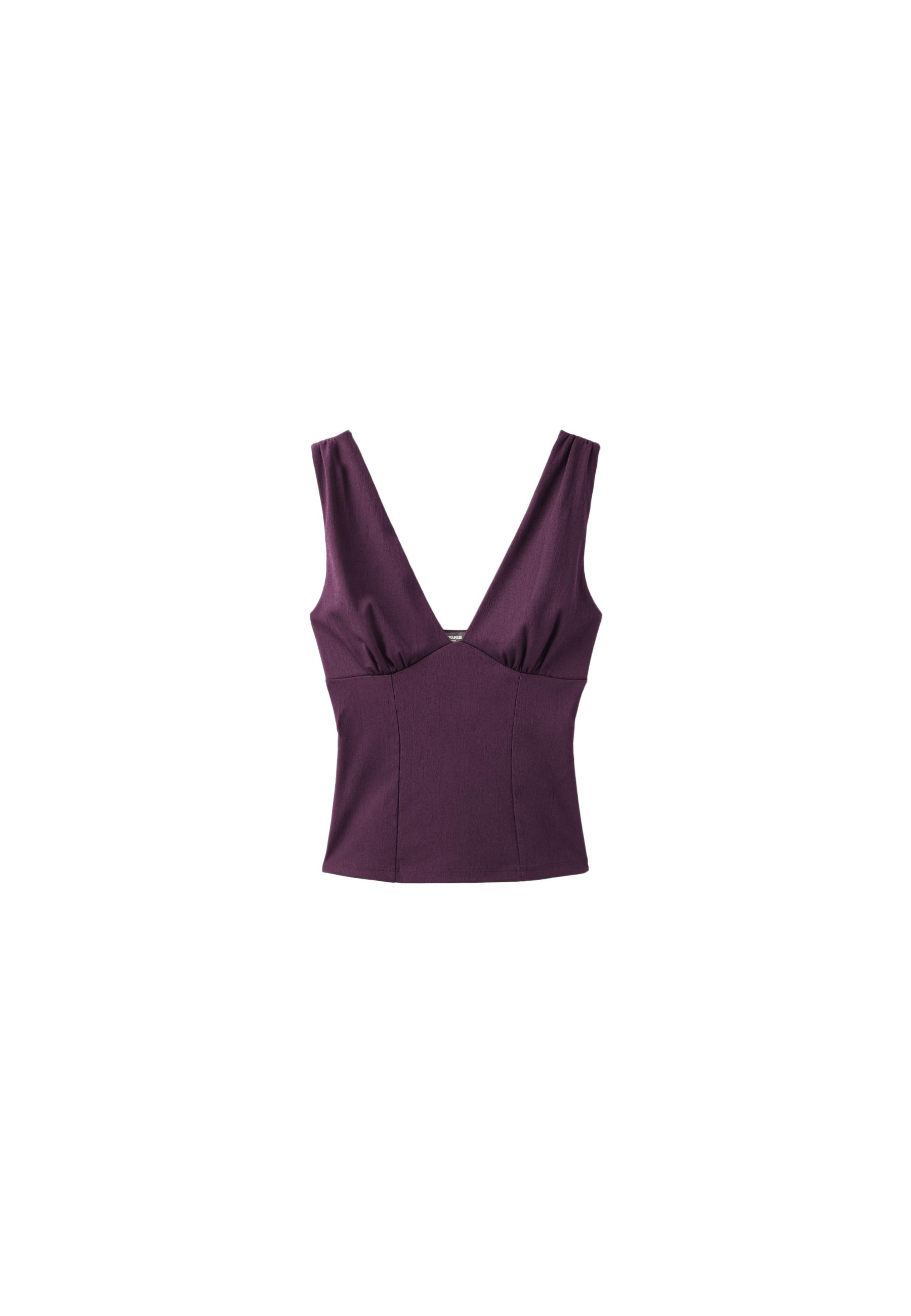 Fitted wide-strap top — Purple