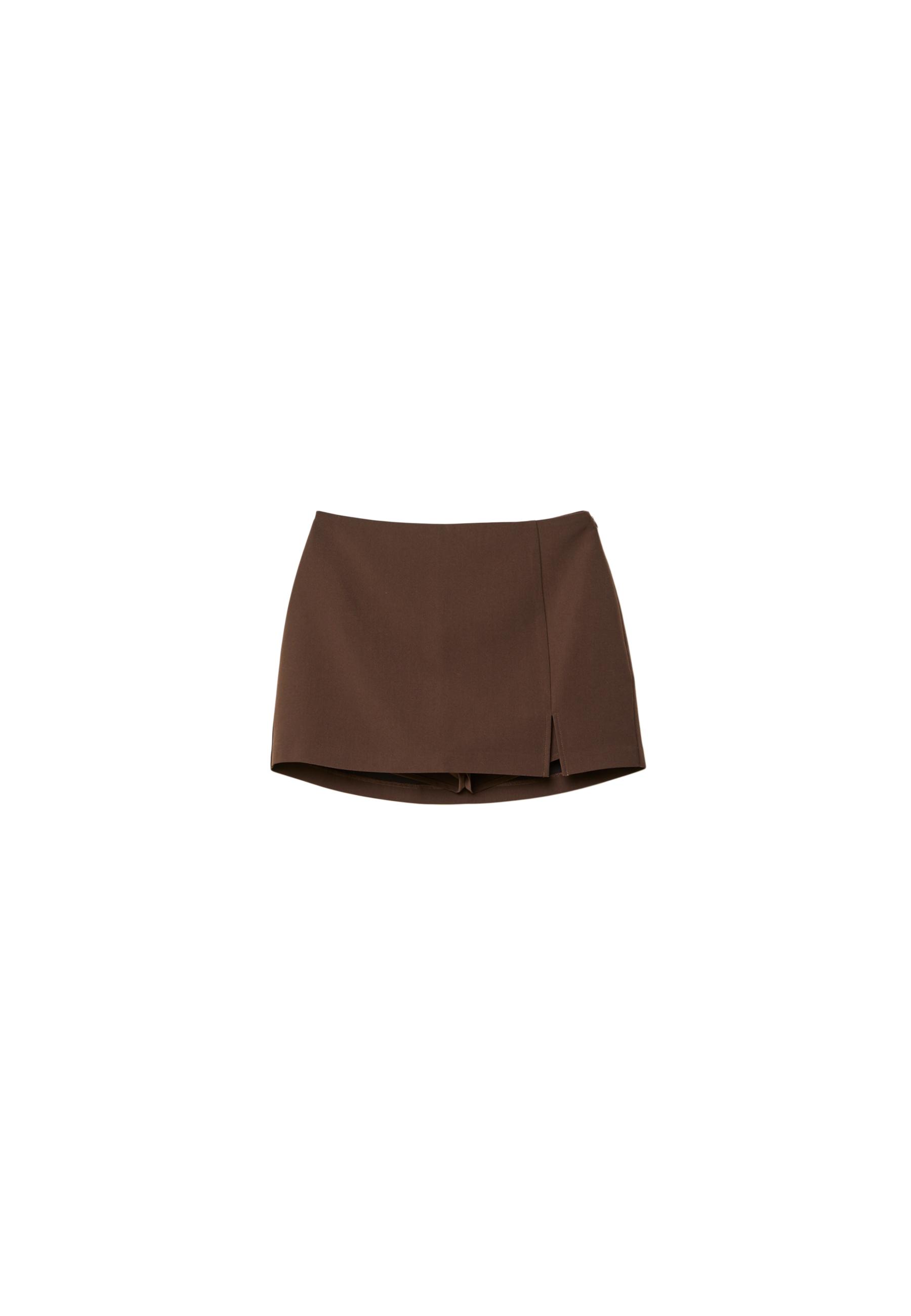 Side split skort — Brown