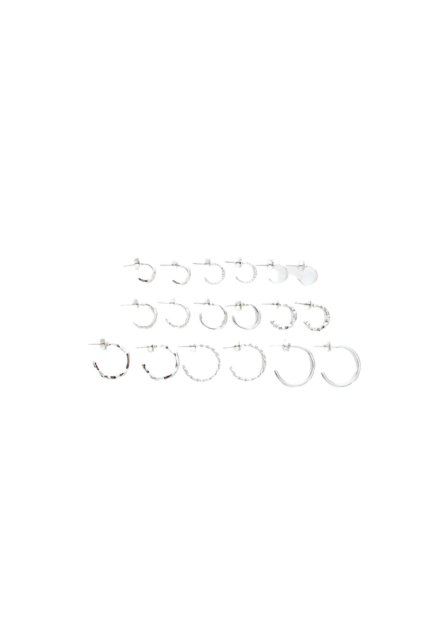 Set of 9 hoop earrings — Grey