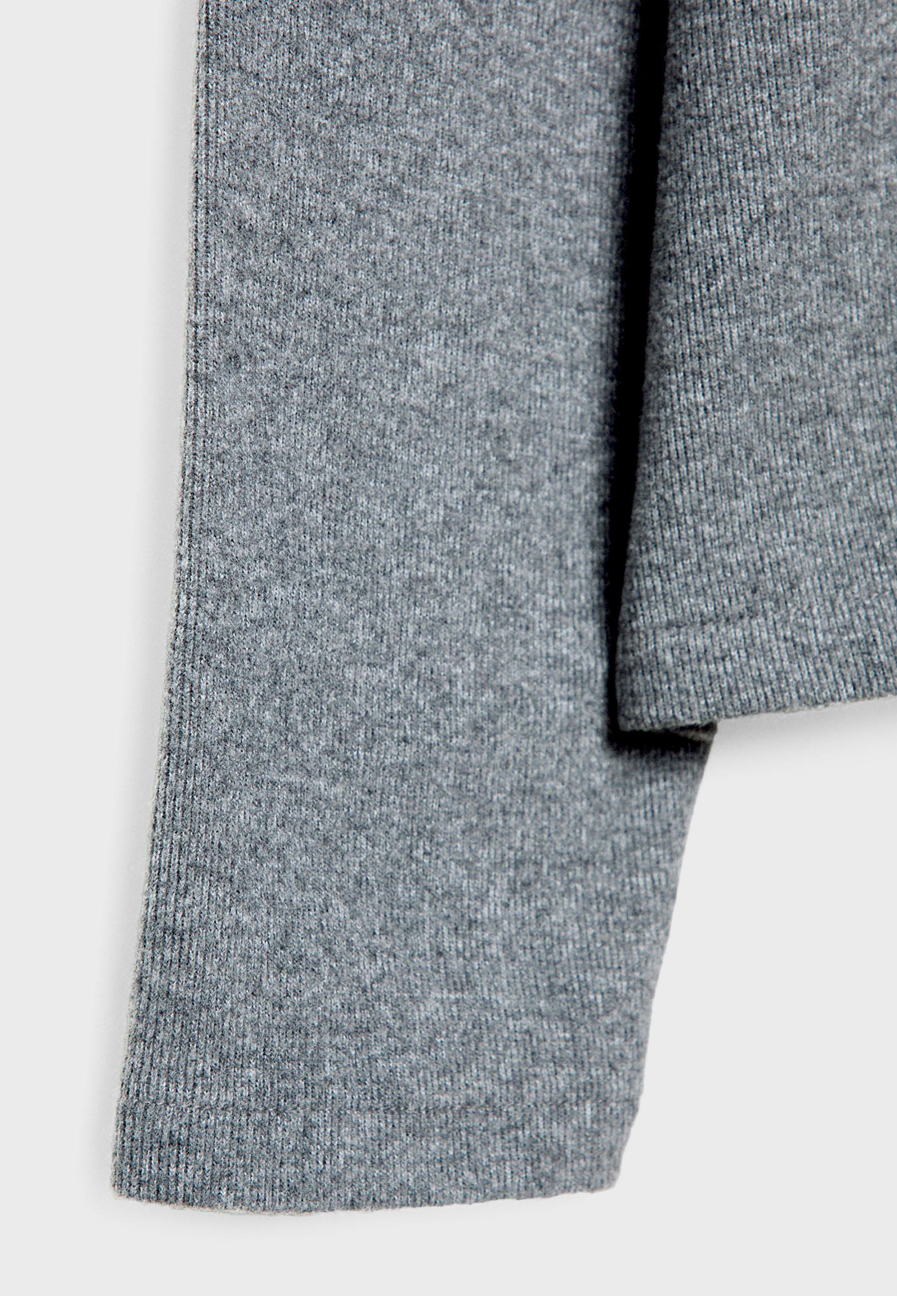 Knit round neck T-shirt — Dark grey