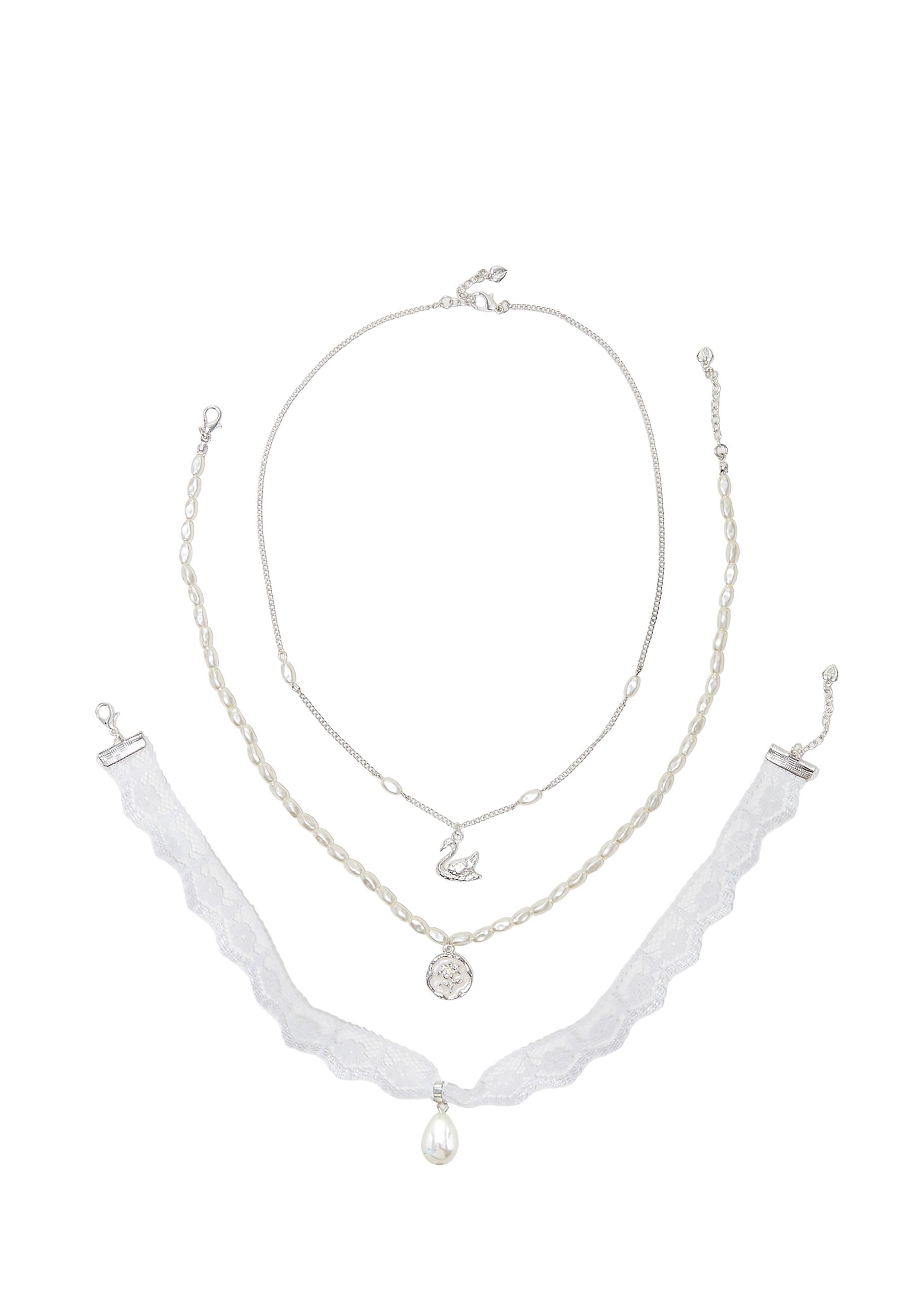 Set of 3 swan necklaces — Grey