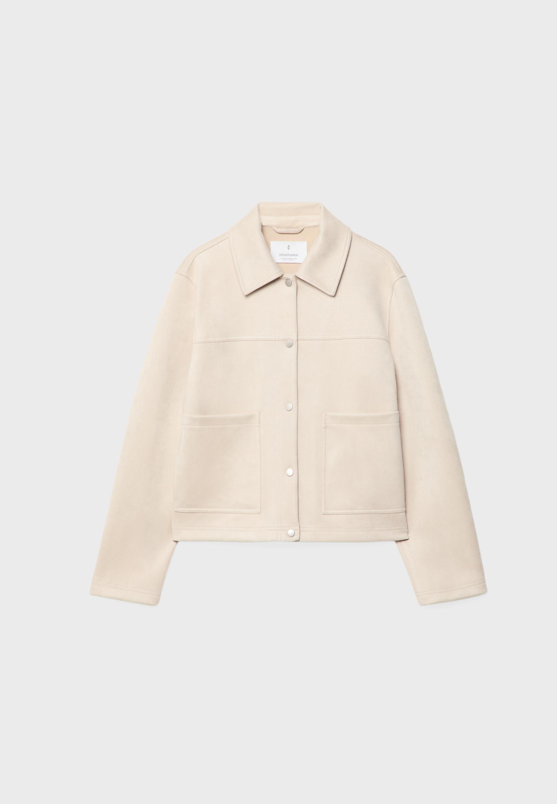 Faux suede jacket — Ecru