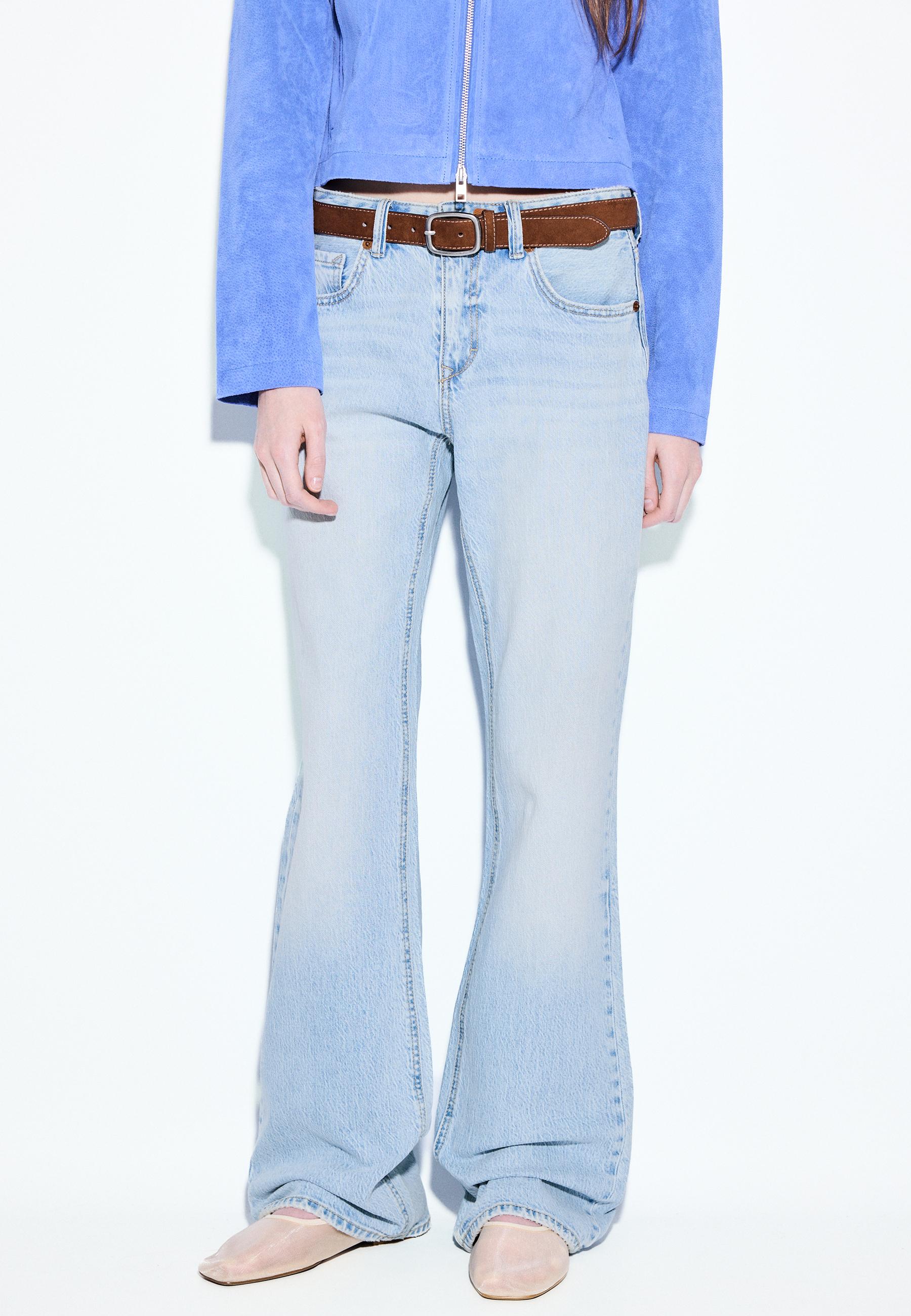 D68 kemerli bootcut jean - Görsel 2