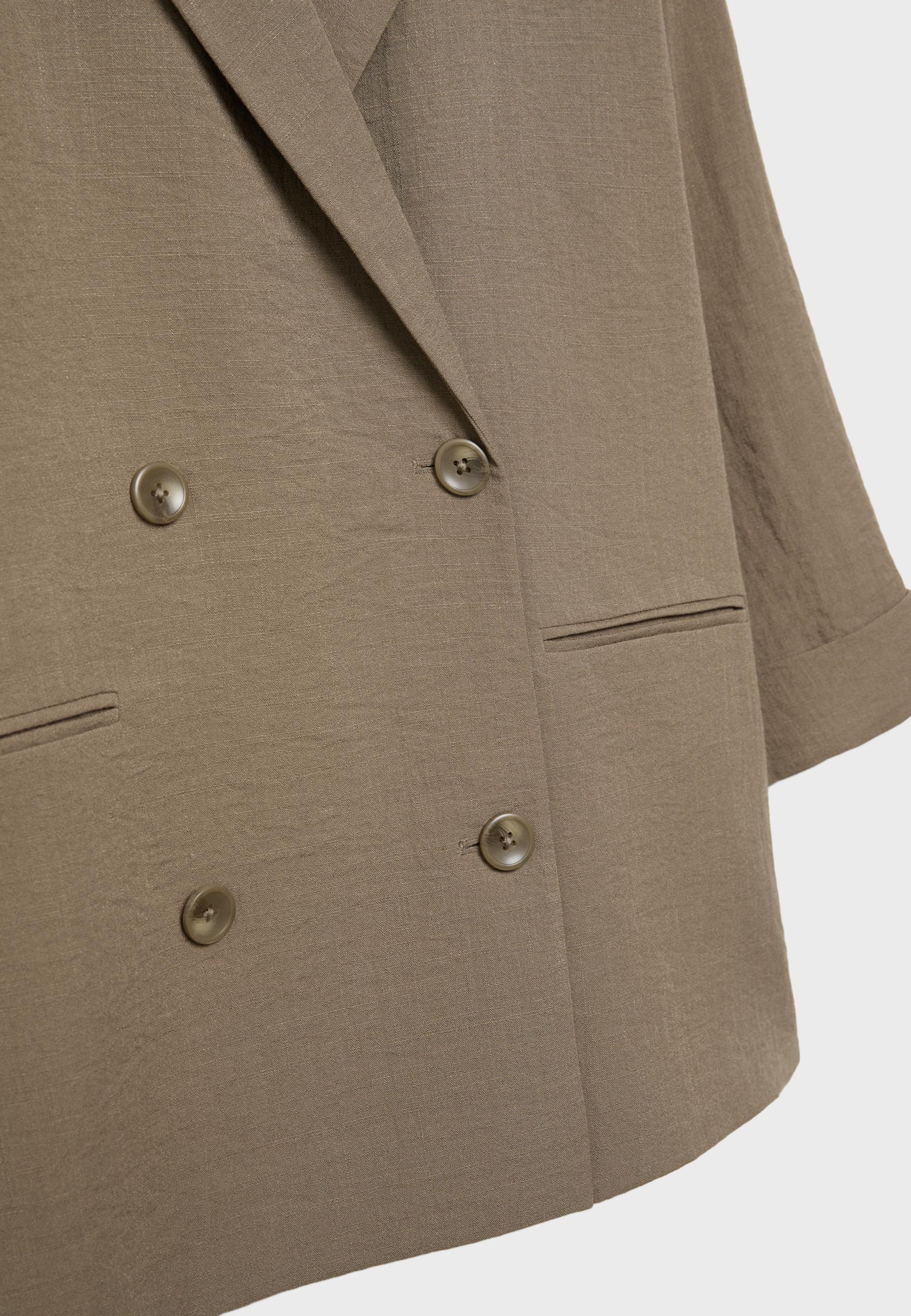 Flowing double-breasted blazer — Brown (alternate view)