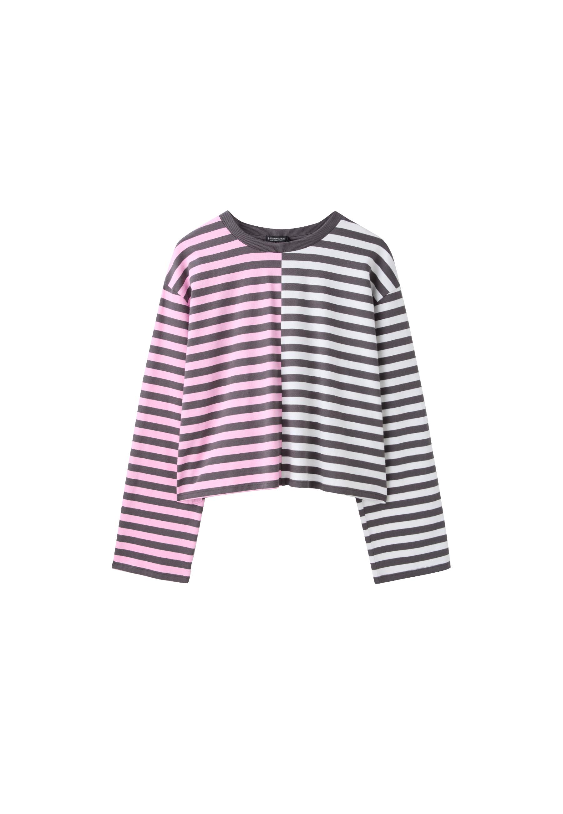Multistriped long-sleeve T-shirt — Grey
