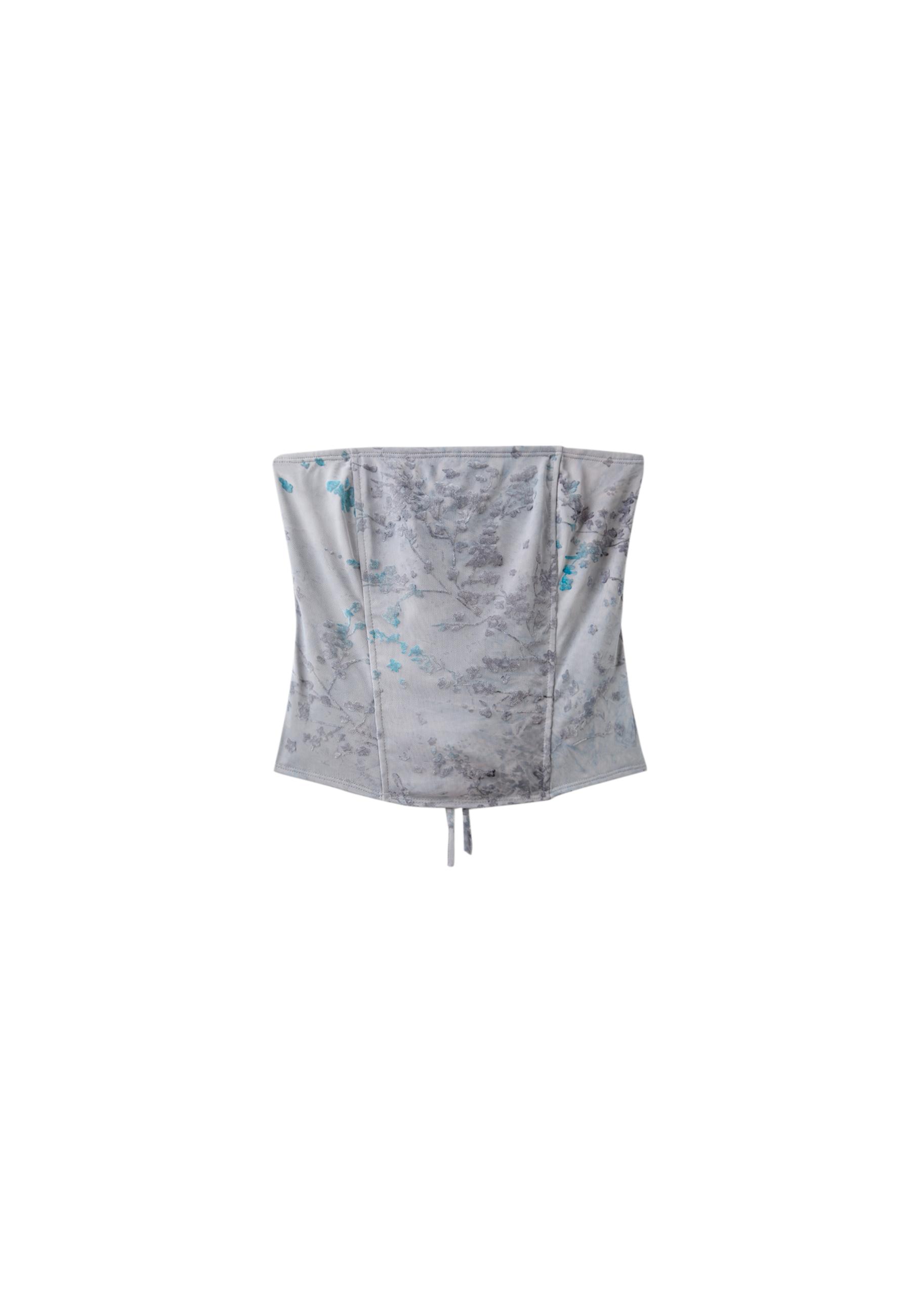 Flocked bodice — Grey