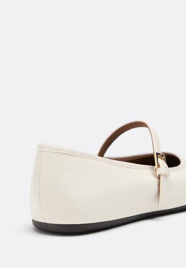 Basic Mary Jane ballet pumps — ECRU 4