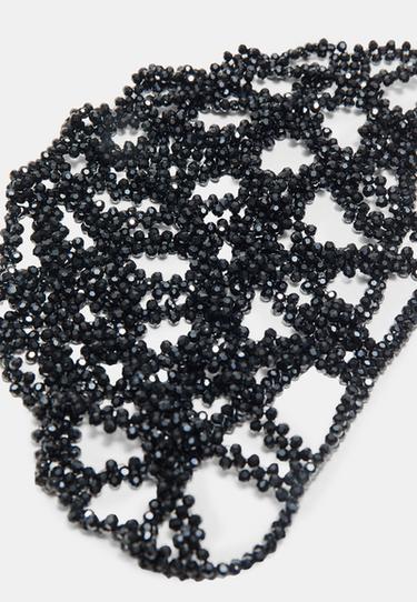 Mesh cap with beads — Black 4