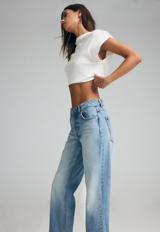 slim fit jeans in recht model met knopen
