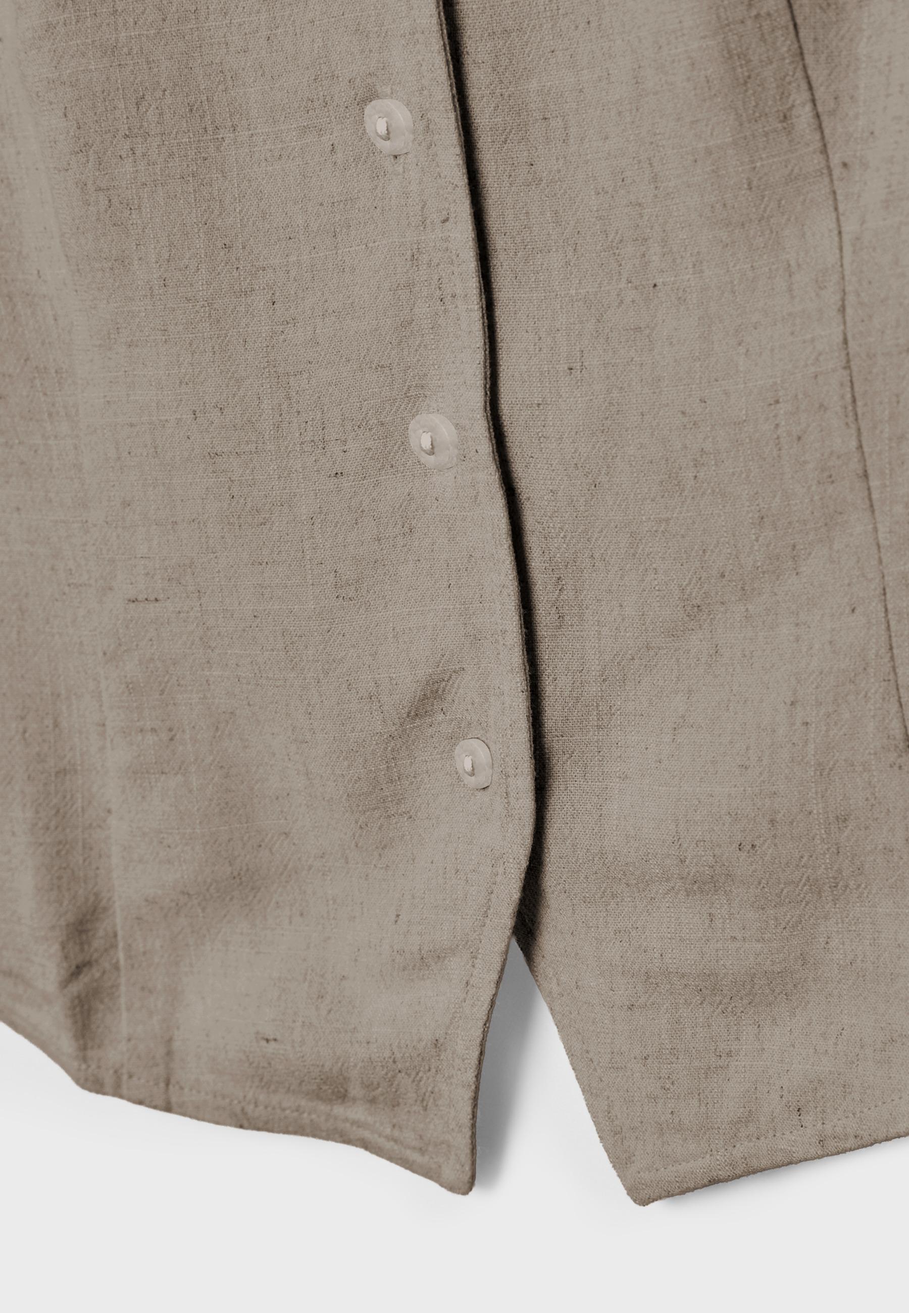 Sleeveless buttoned top — Brown