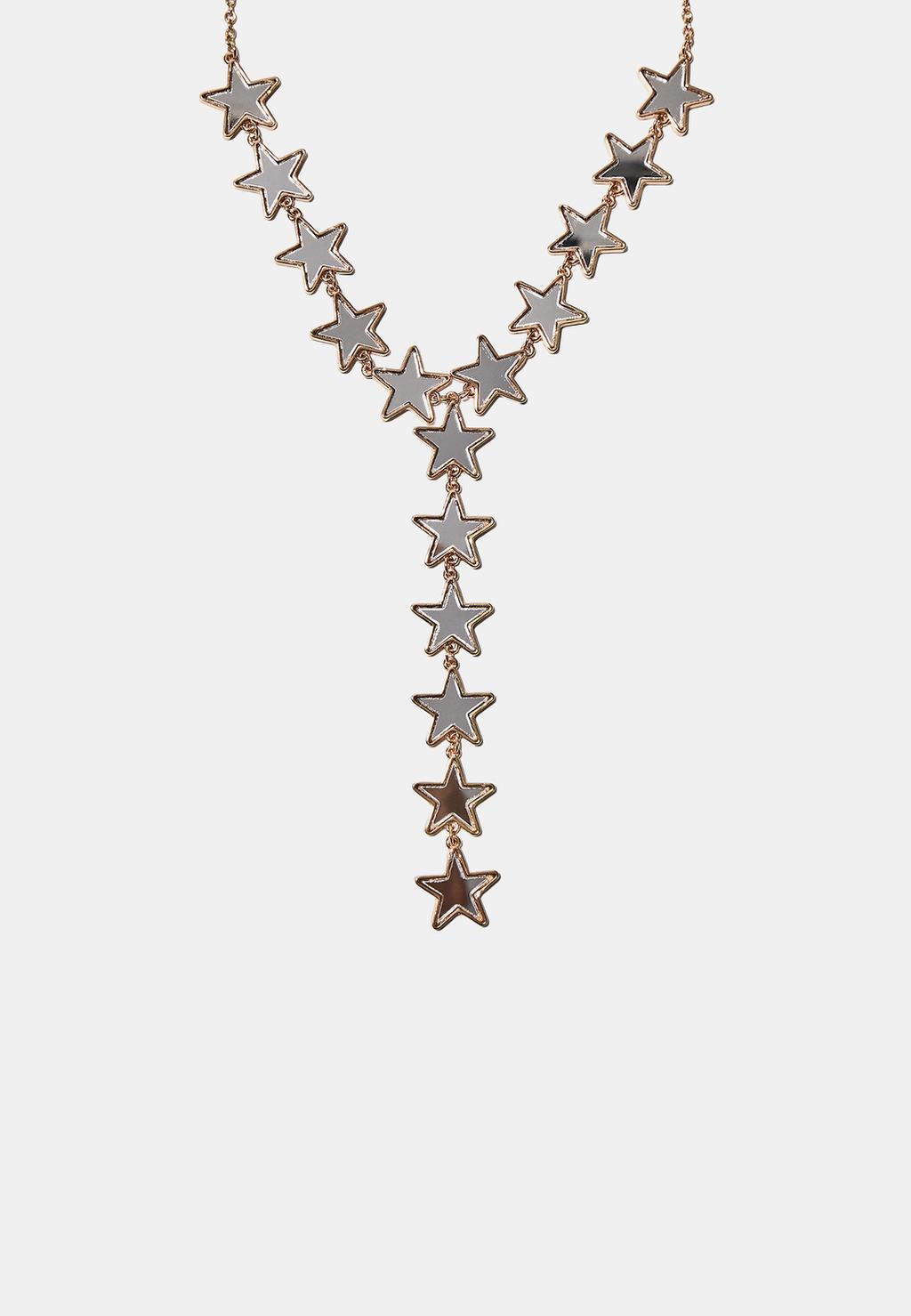 Crystal-effect star lariat necklace