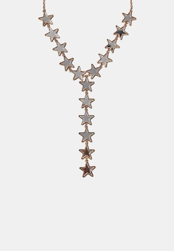 collier lariat etoile effet cristal