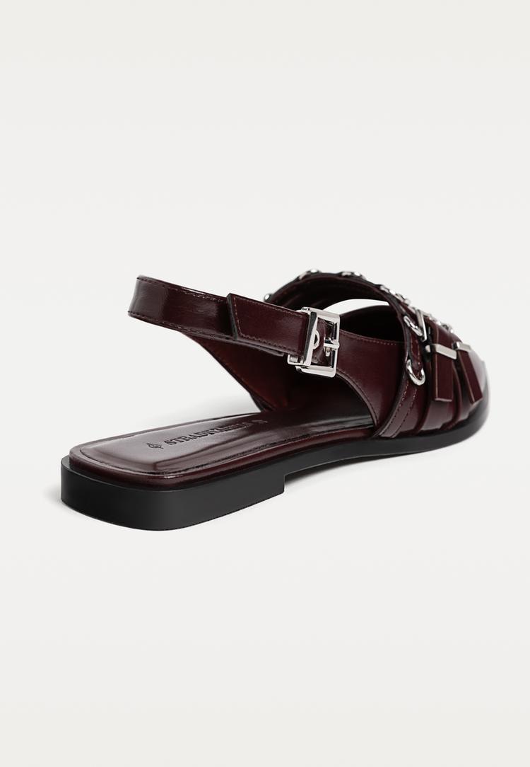 zapatos planos tiras hebillas