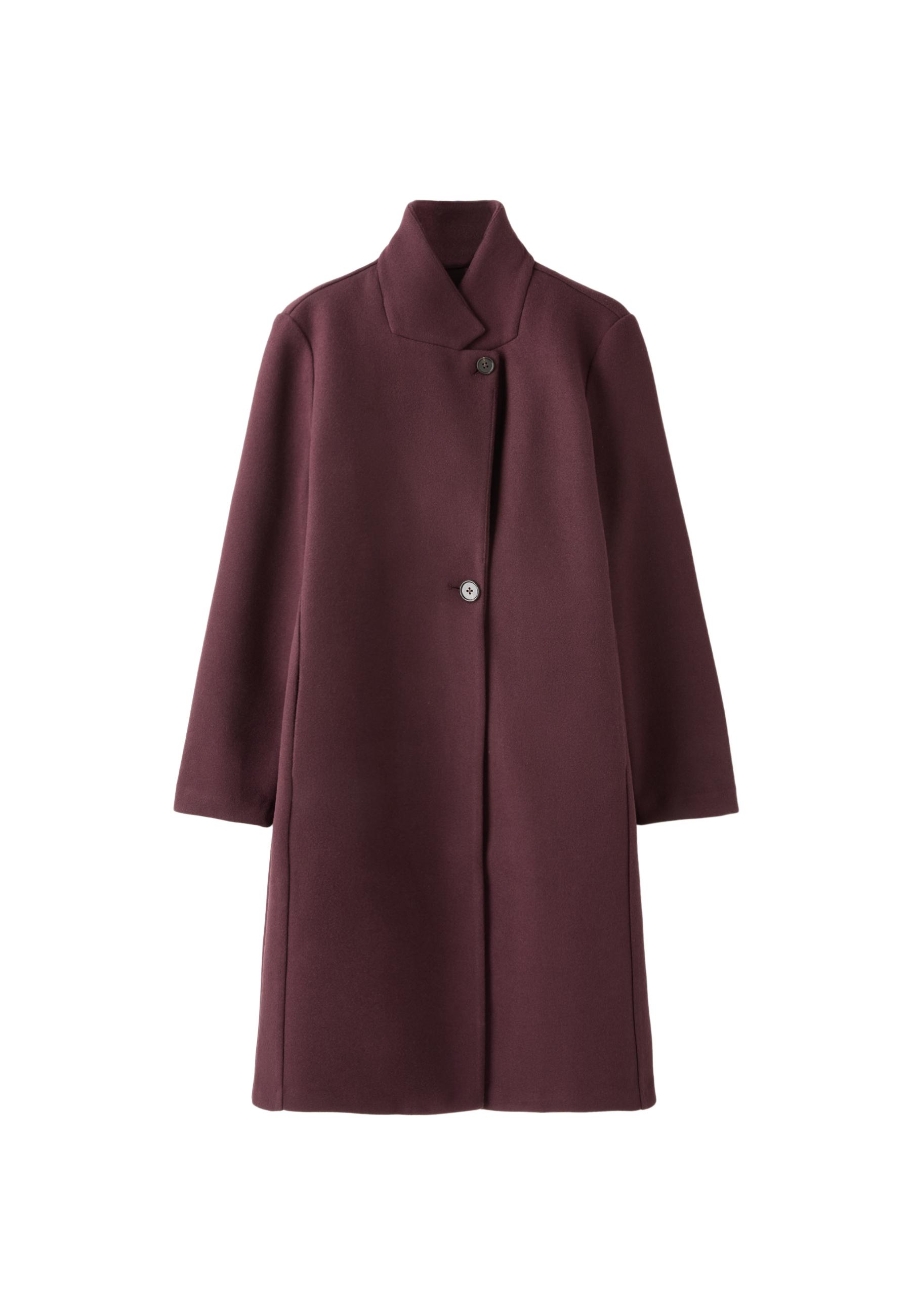 Straight soft-touch coat — Purple
